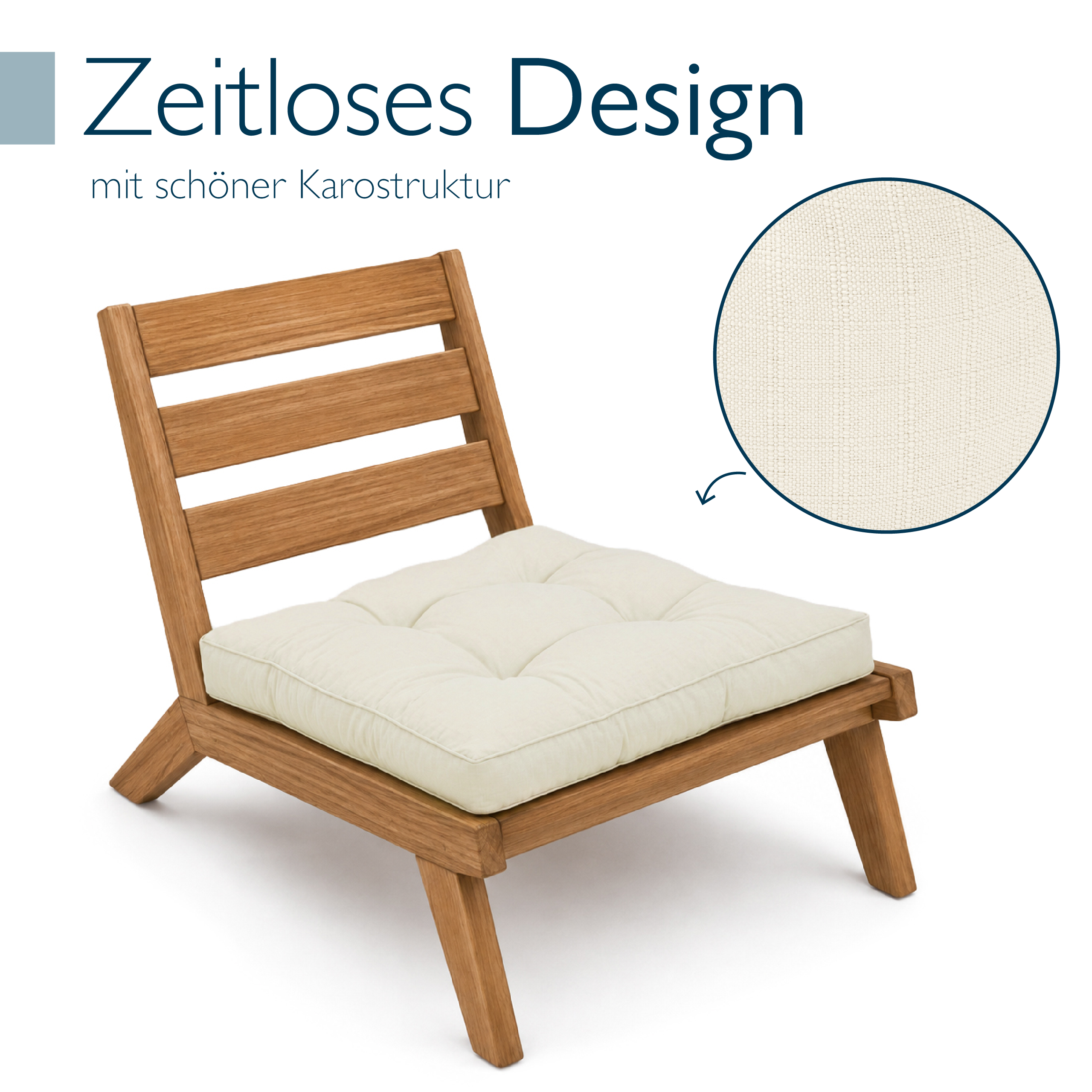 Outdoor Lounge Rückenkissen & Sitzkissen 10/12 cm dick Natur - Loungekissen xLuna
