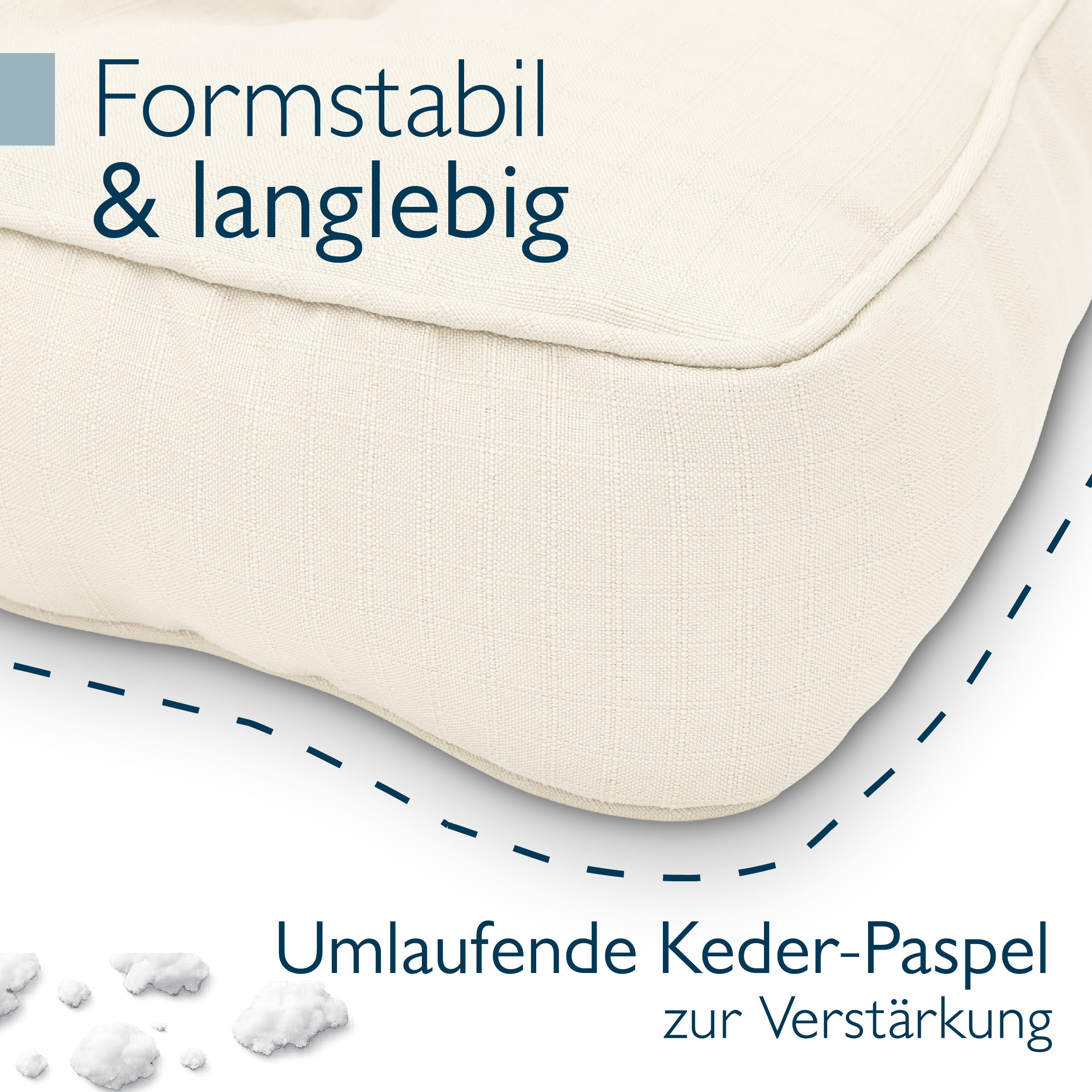 Outdoor Lounge Rückenkissen & Sitzkissen 10/12 cm dick Natur - Loungekissen xLuna