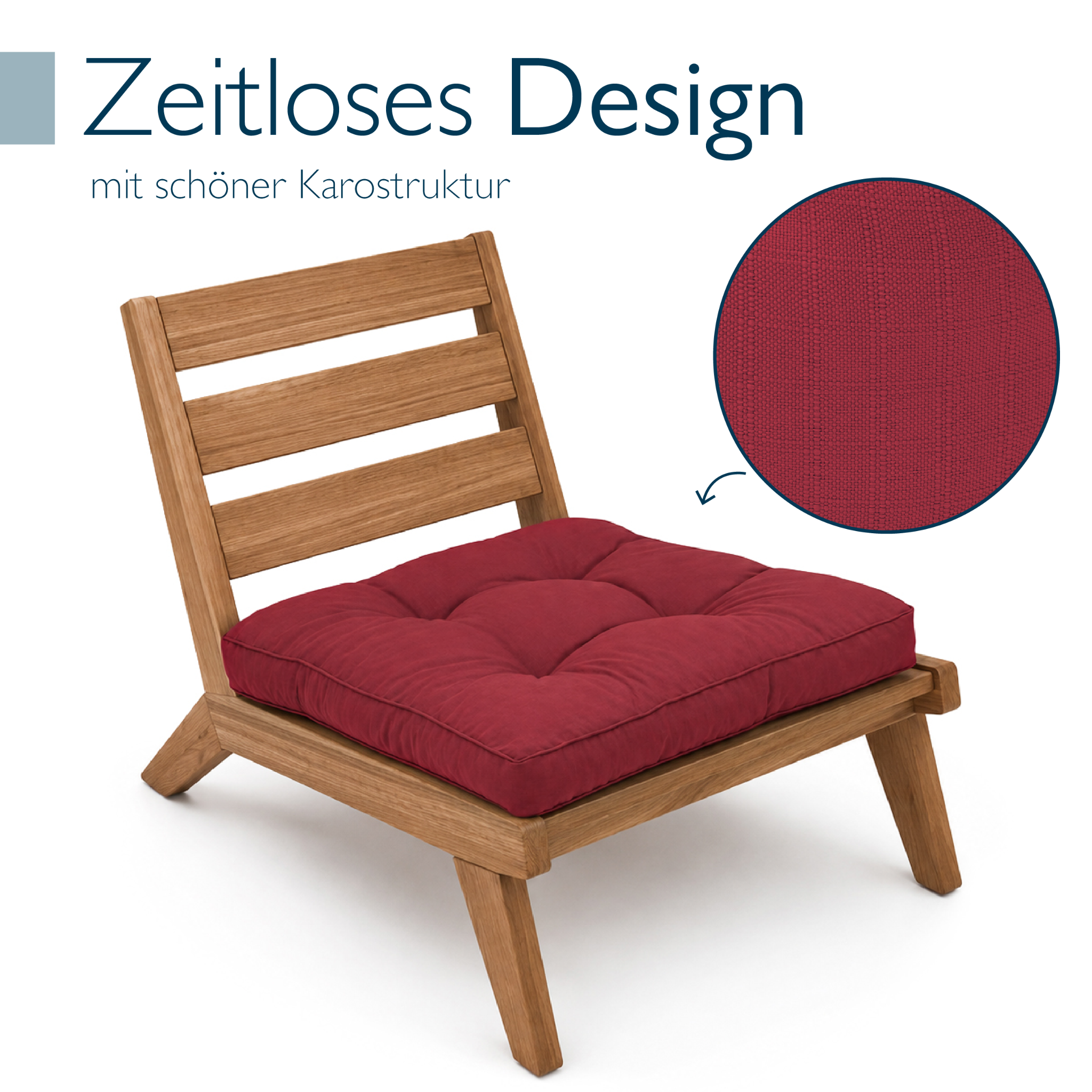 Outdoor Lounge Rückenkissen & Sitzkissen 10/12 cm dick Rot - Loungekissen xLuna