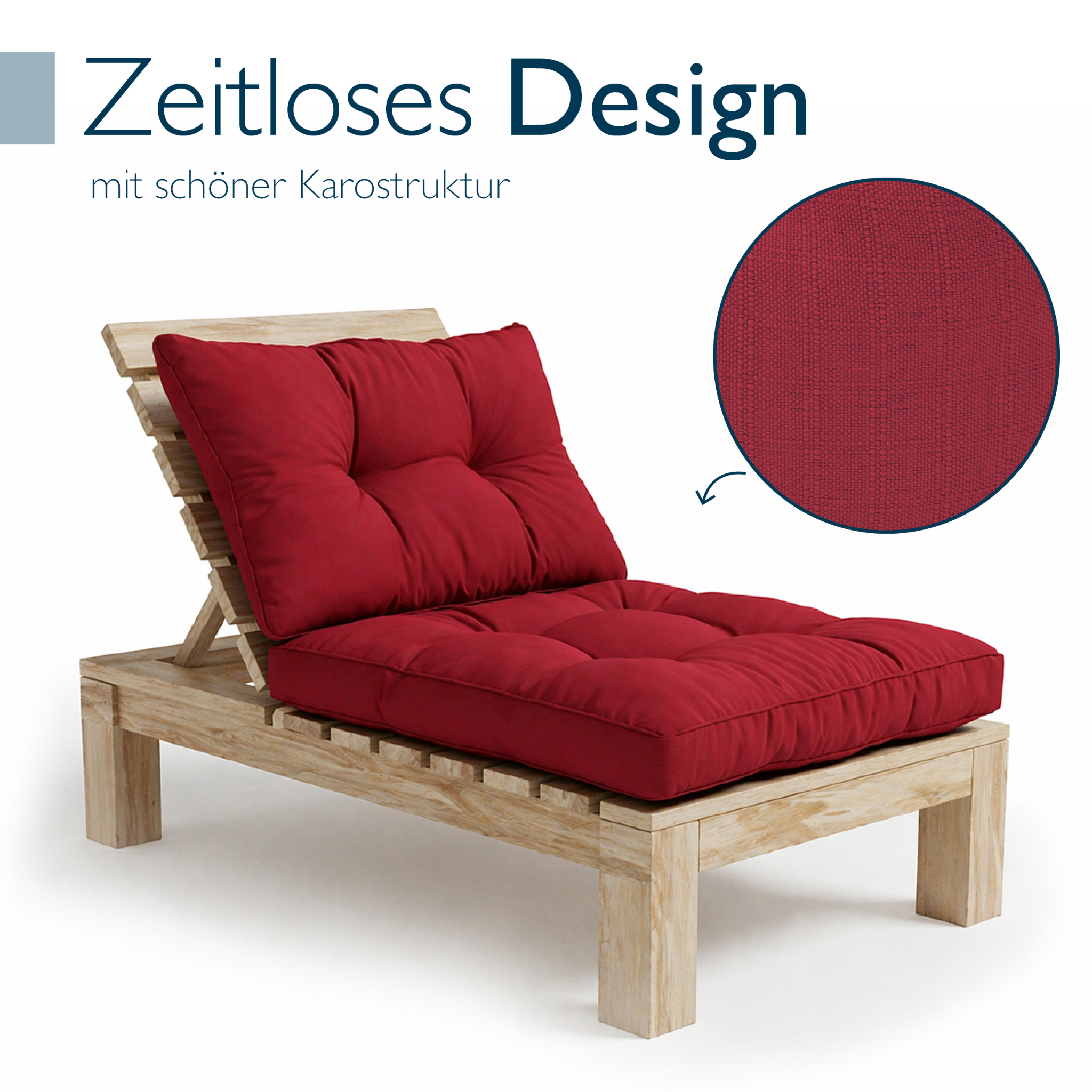Outdoor Lounge Rückenkissen & Sitzkissen 10/12 cm dick Rot - Loungekissen xLuna