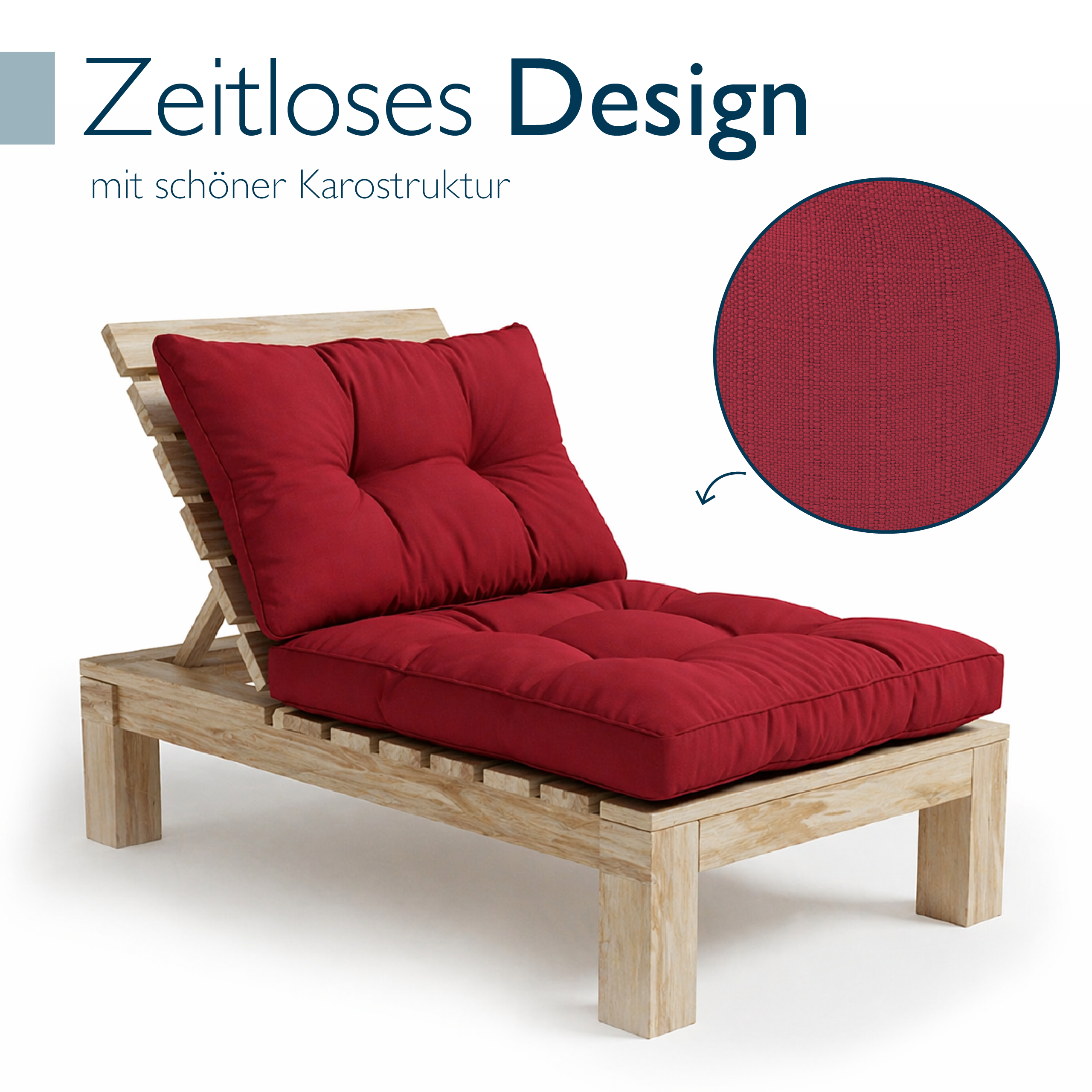 Outdoor Lounge Rückenkissen & Sitzkissen 10/12 cm dick Rot - Loungekissen xLuna