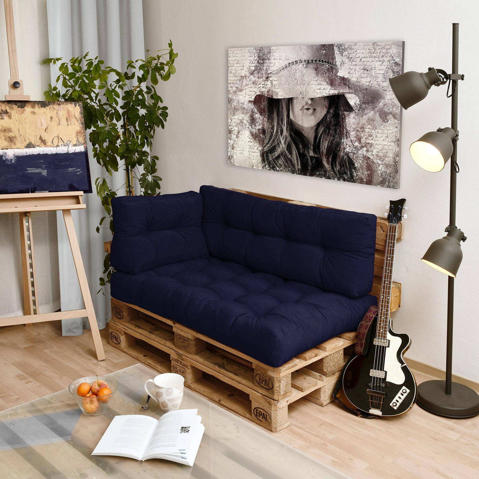 Beautissu Outdoor Palettenkissen Rücken-, Sitz- & Seitenkissen für Eur