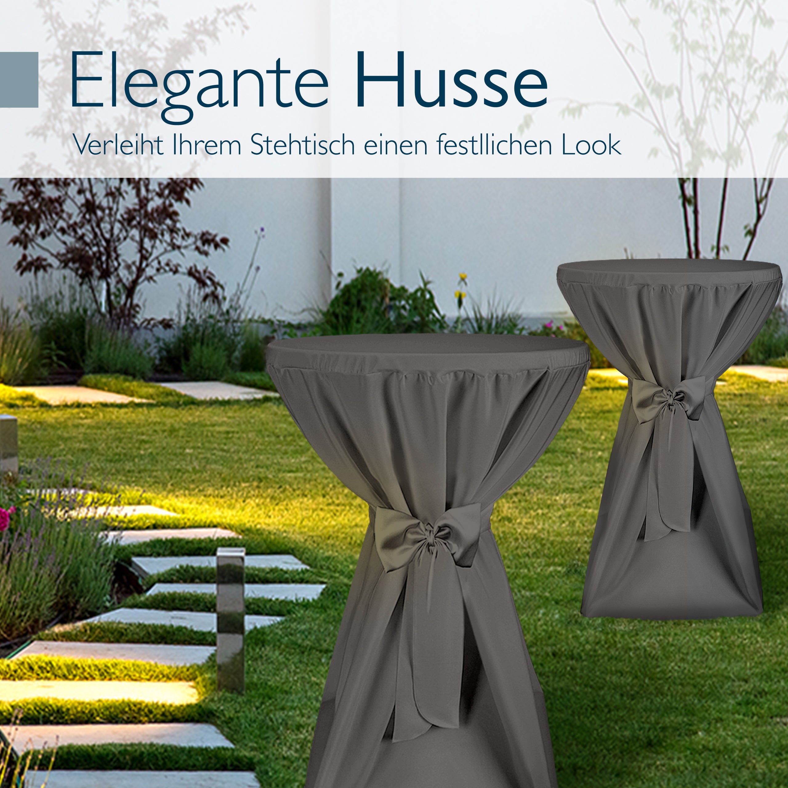 Beautissu 5er Set Premium Stehtischhusse für Stehtische Ø 60/70/80 cm