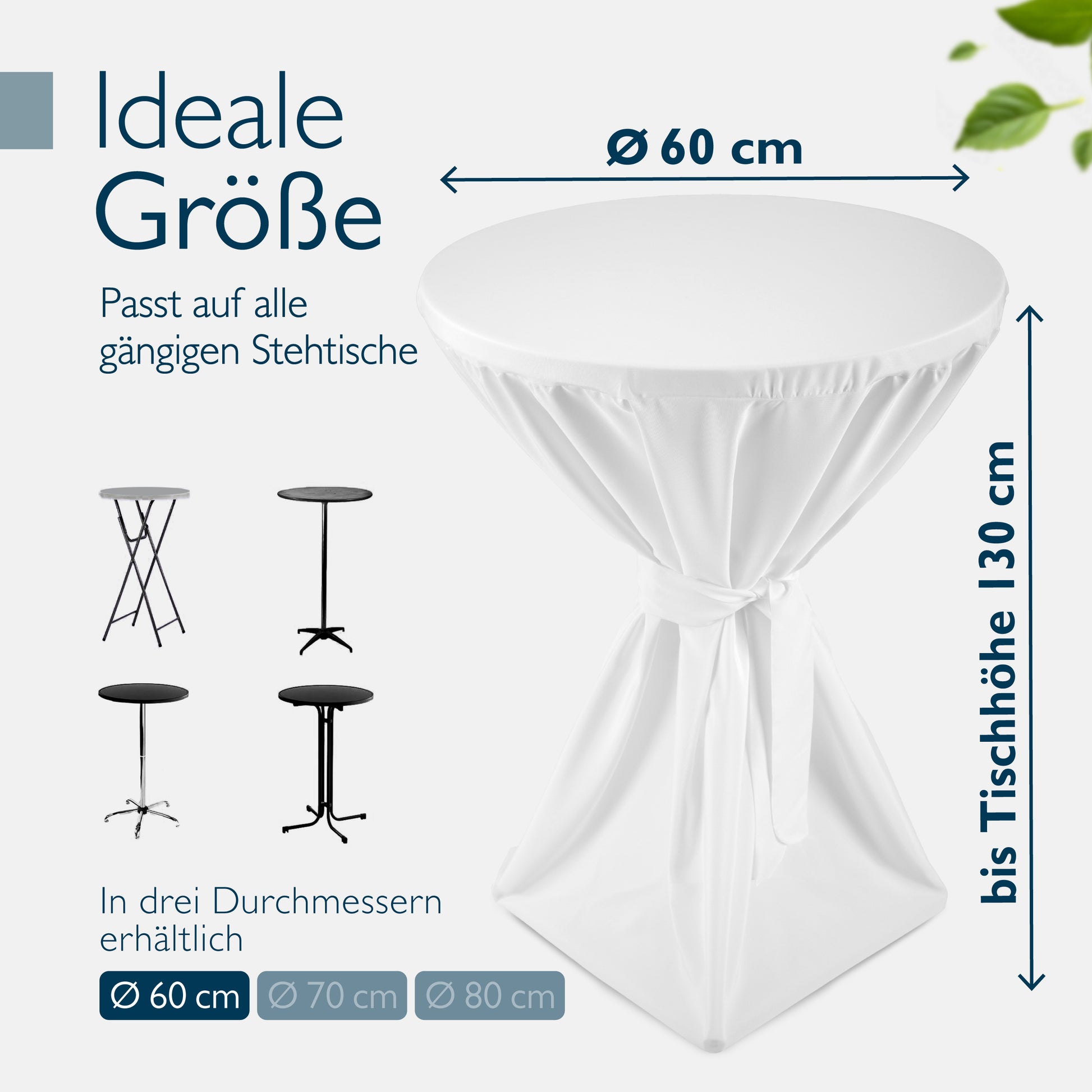 Beautissu 5er Set Premium Stehtischhusse für Stehtische Ø 60/70/80 cm