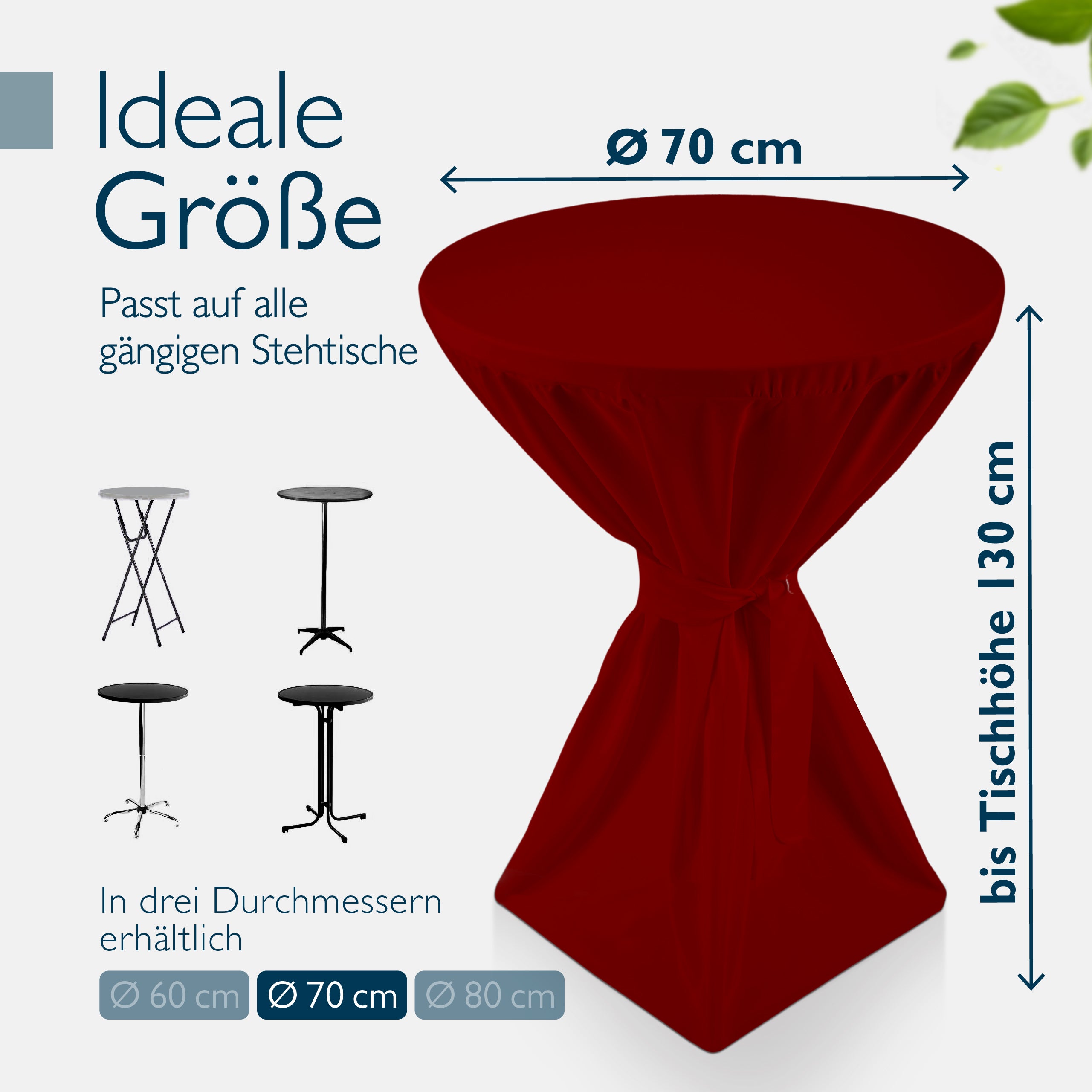 Beautissu 5er Set Premium Stehtischhusse für Stehtische Ø 60/70/80 cm