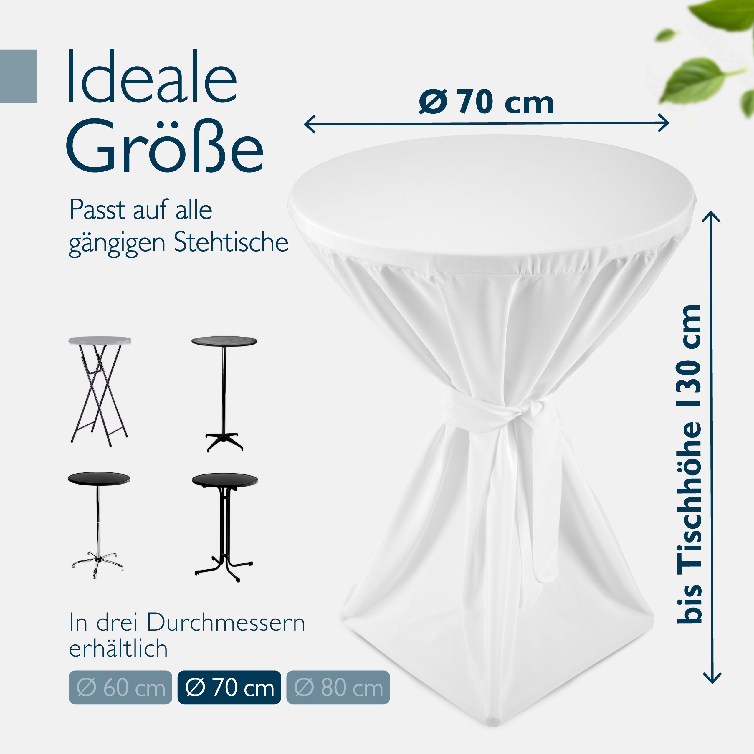 Beautissu 5er Set Premium Stehtischhusse für Stehtische Ø 60/70/80 cm