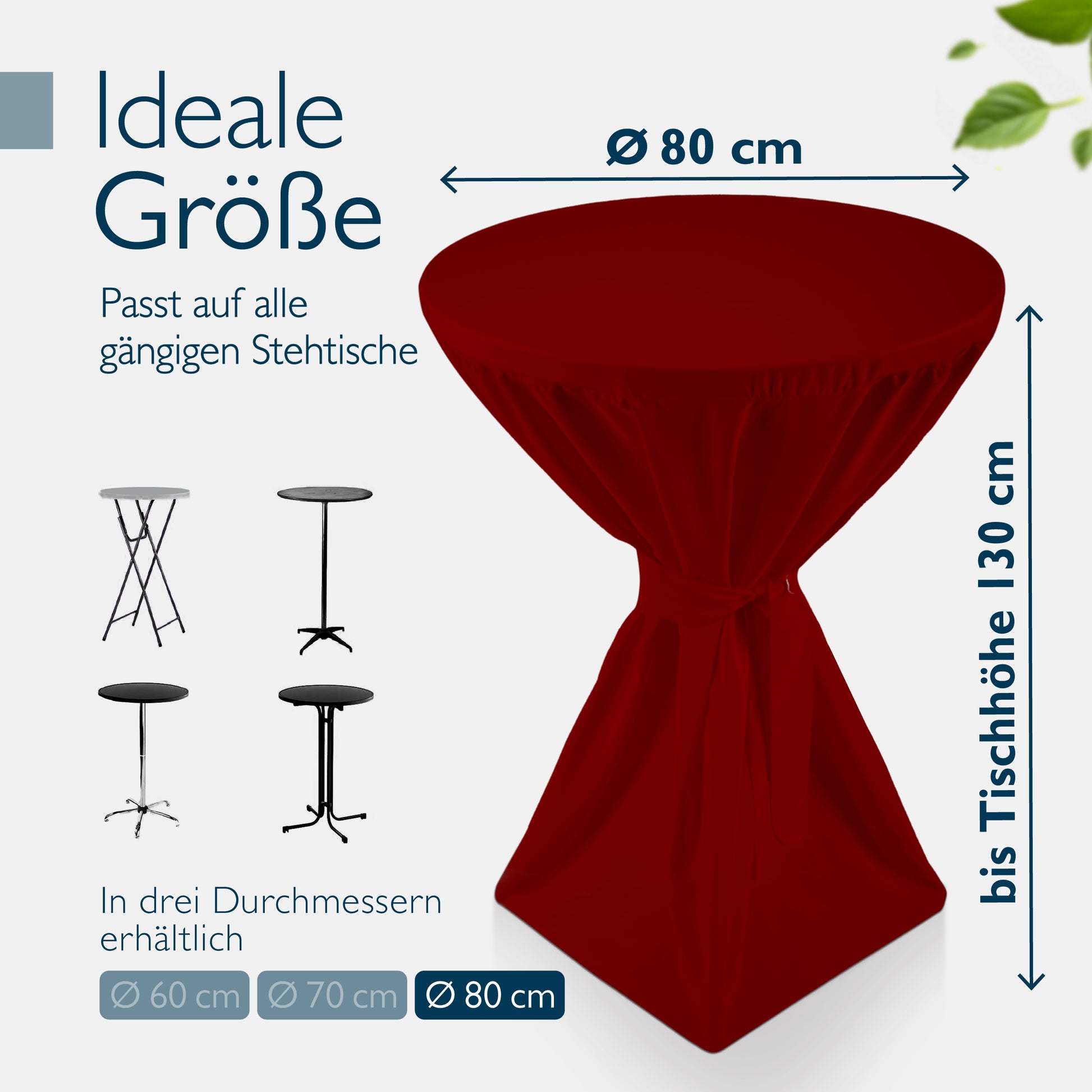 Beautissu 5er Set Premium Stehtischhusse für Stehtische Ø 60/70/80 cm