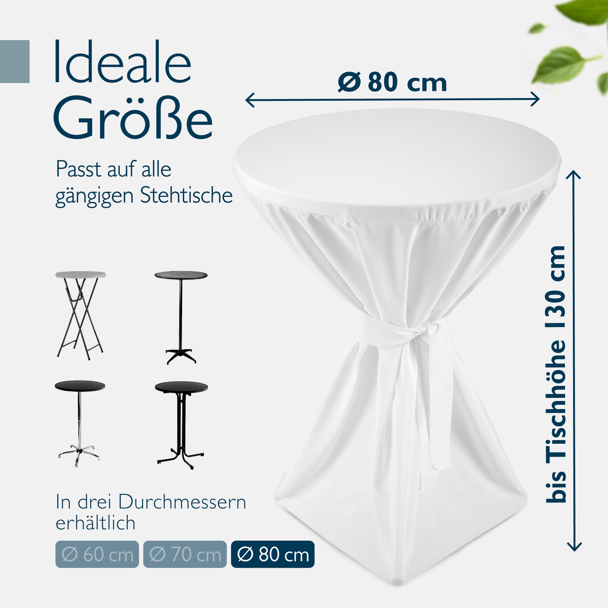 Beautissu 5er Set Premium Stehtischhusse für Stehtische Ø 60/70/80 cm