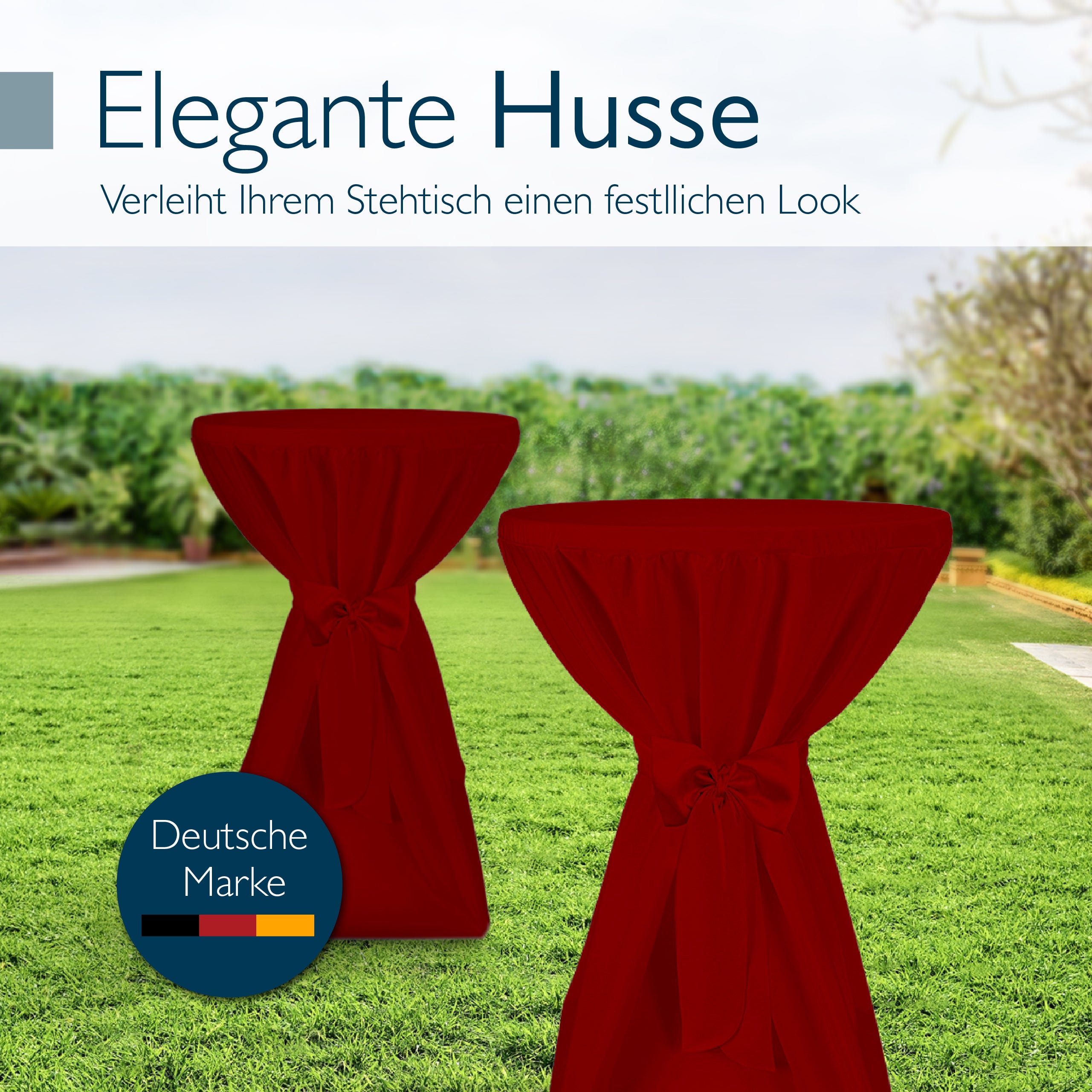 Beautissu 5er Set Premium Stehtischhusse für Stehtische Ø 60/70/80 cm