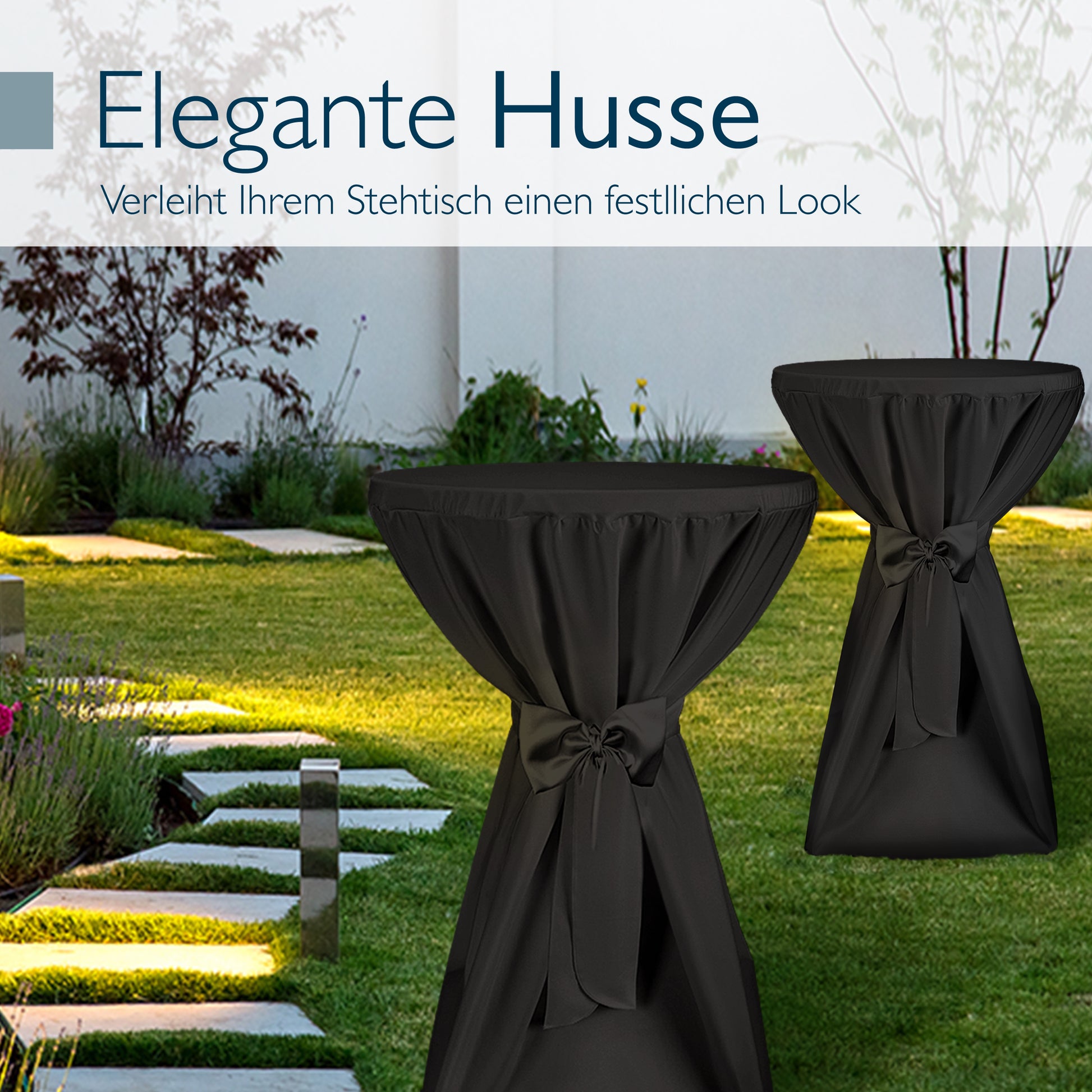 Beautissu 5er Set Premium Stehtischhusse für Stehtische Ø 60/70/80 cm
