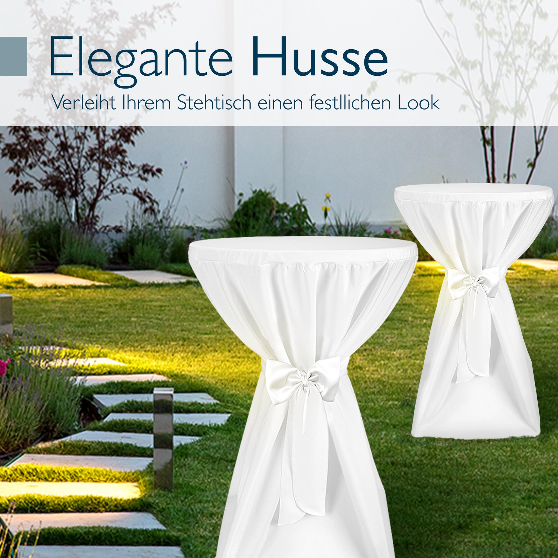 Beautissu 5er Set Premium Stehtischhusse für Stehtische Ø 60/70/80 cm