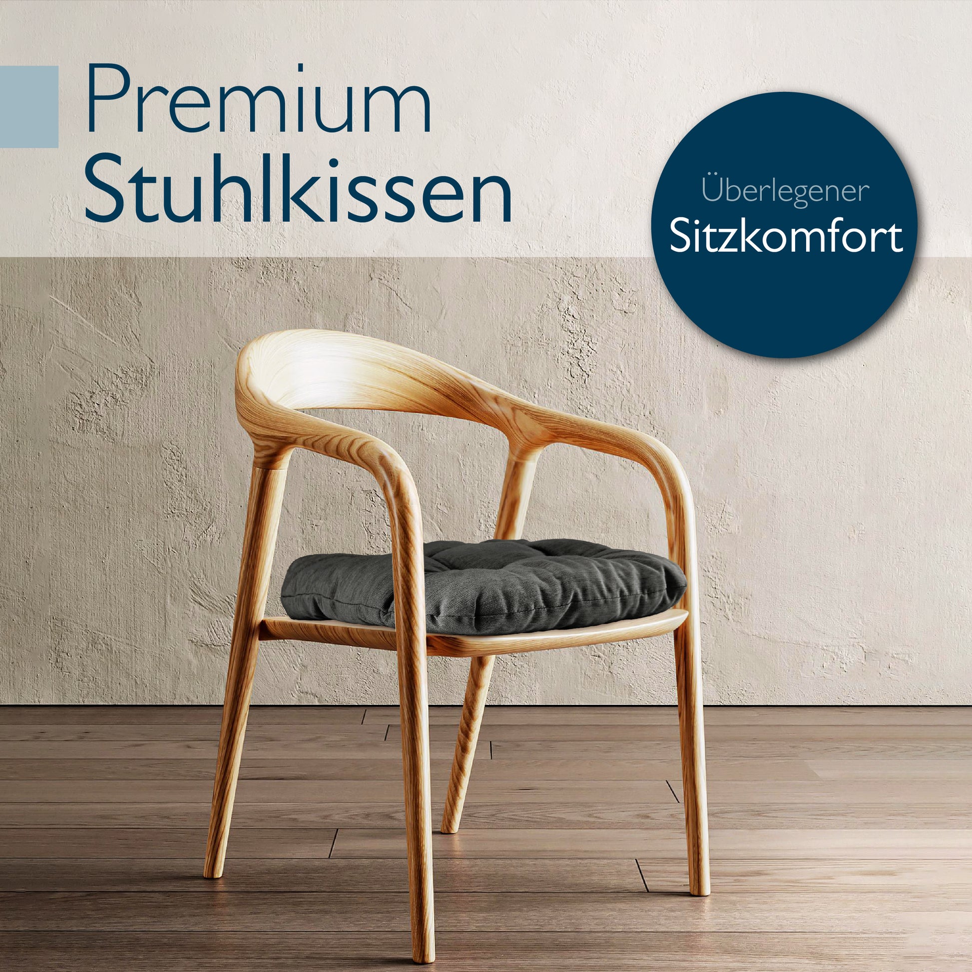 Beautissu Premium Indoor & Outdoor Sitzkissen 40×40x8 cm – Stuhlkissen