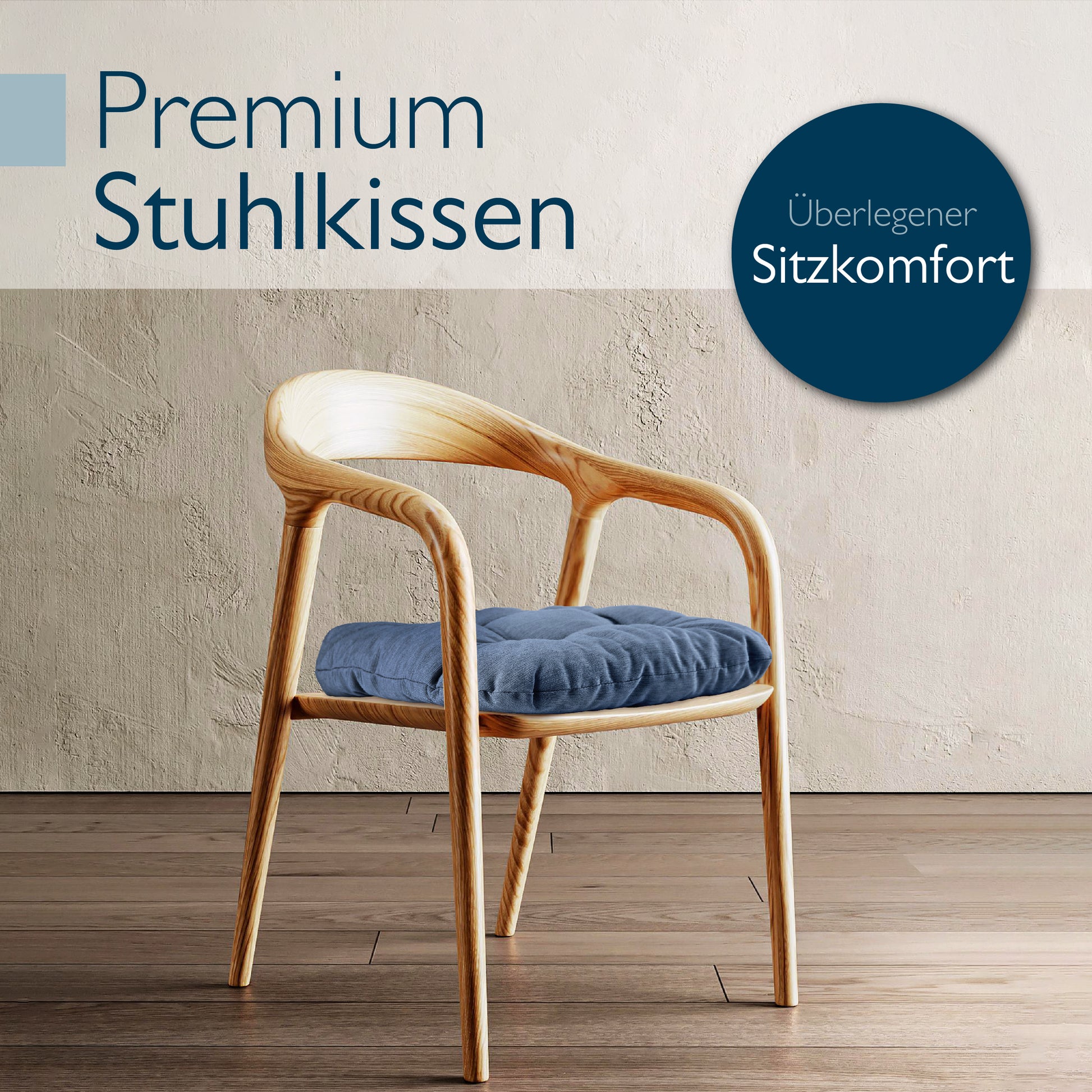 Beautissu Premium Indoor & Outdoor Sitzkissen 40×40x8 cm – Stuhlkissen