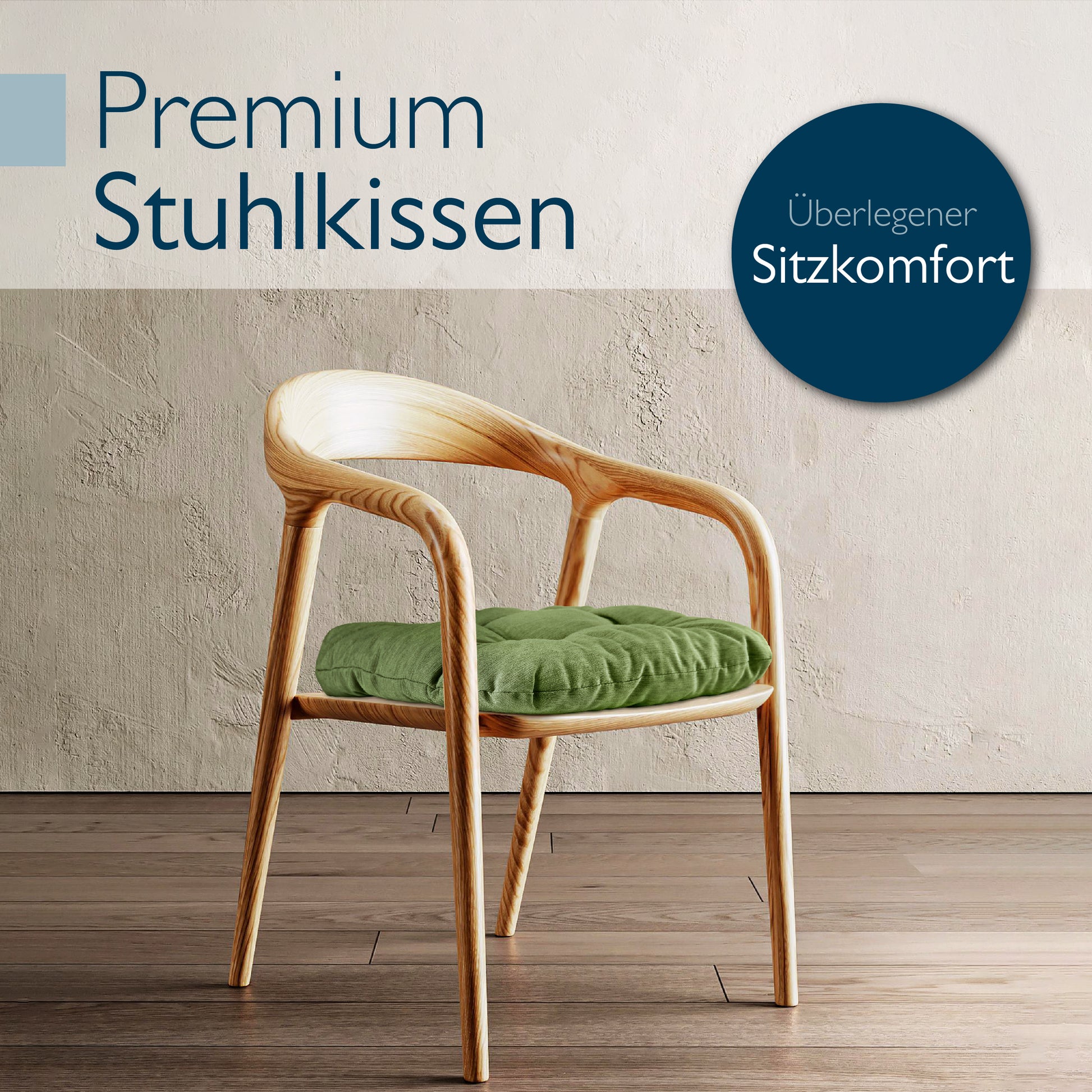 Beautissu Premium Indoor & Outdoor Sitzkissen 40×40x8 cm – Stuhlkissen