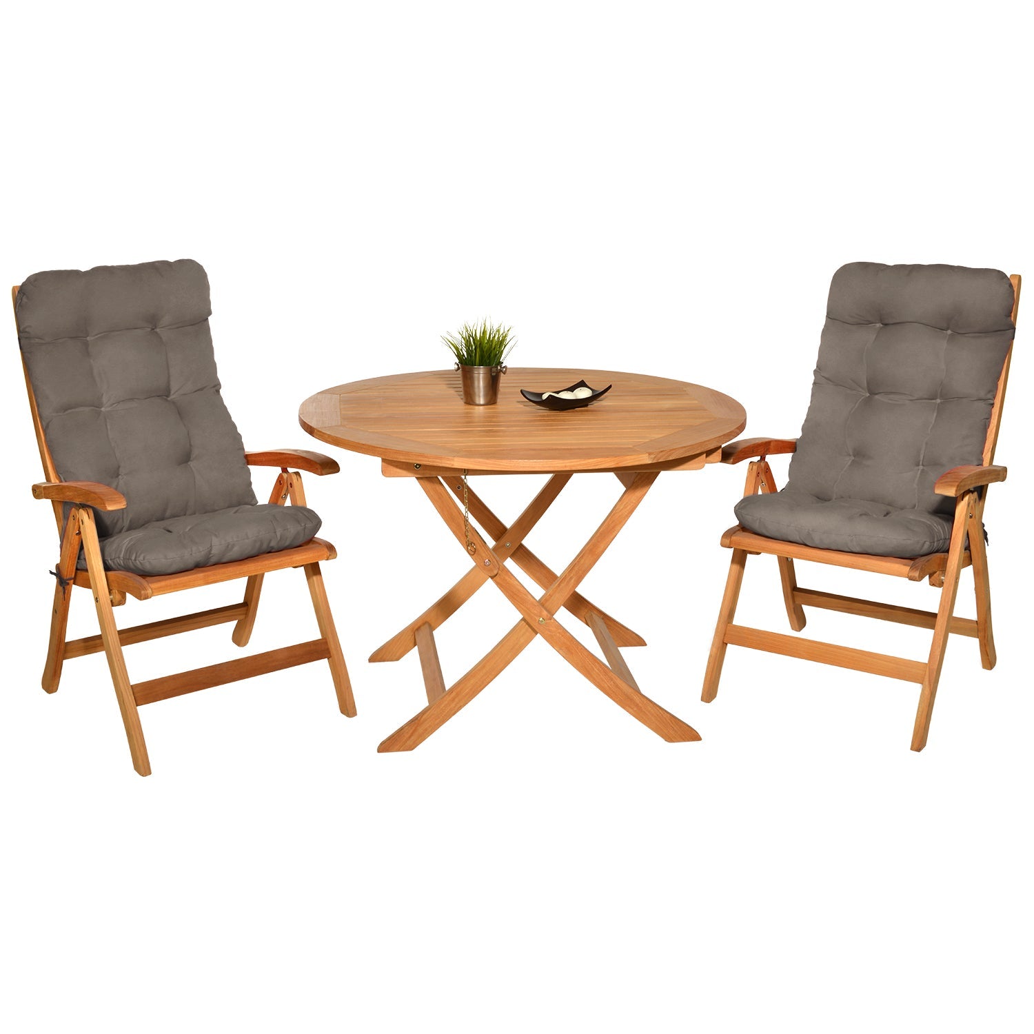 Beautissu Hochlehner Auflage 120x50x8 cm für Gartenstuhl mit dicker Polsterung und UV-beständigem Polyesterbezug