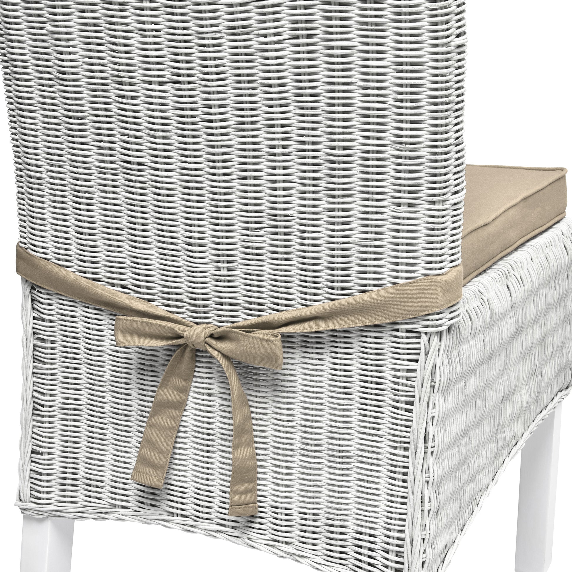 Beautissu Sitzkissen mit Bändern & Reißverschluss 45×40 cm – Stuhlkiss