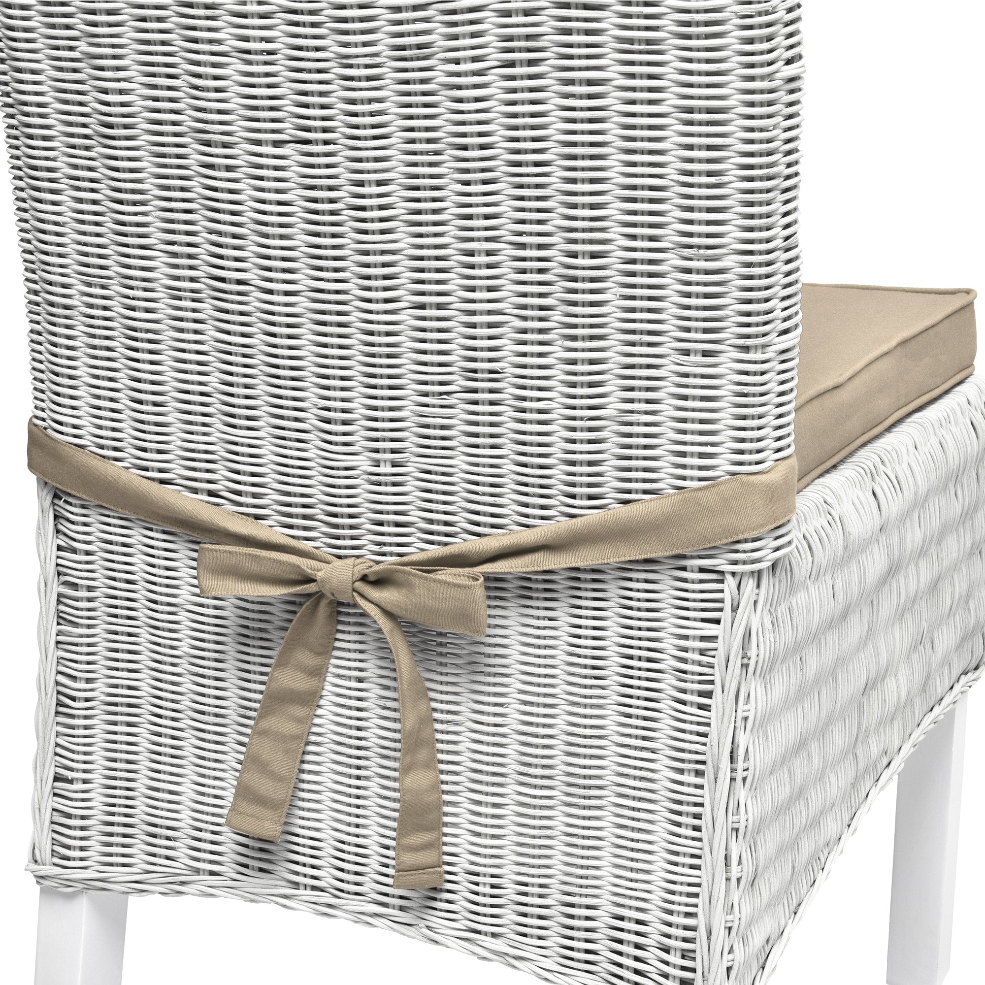 Beautissu Sitzkissen mit Bändern & Reißverschluss 45×40 cm – Stuhlkiss