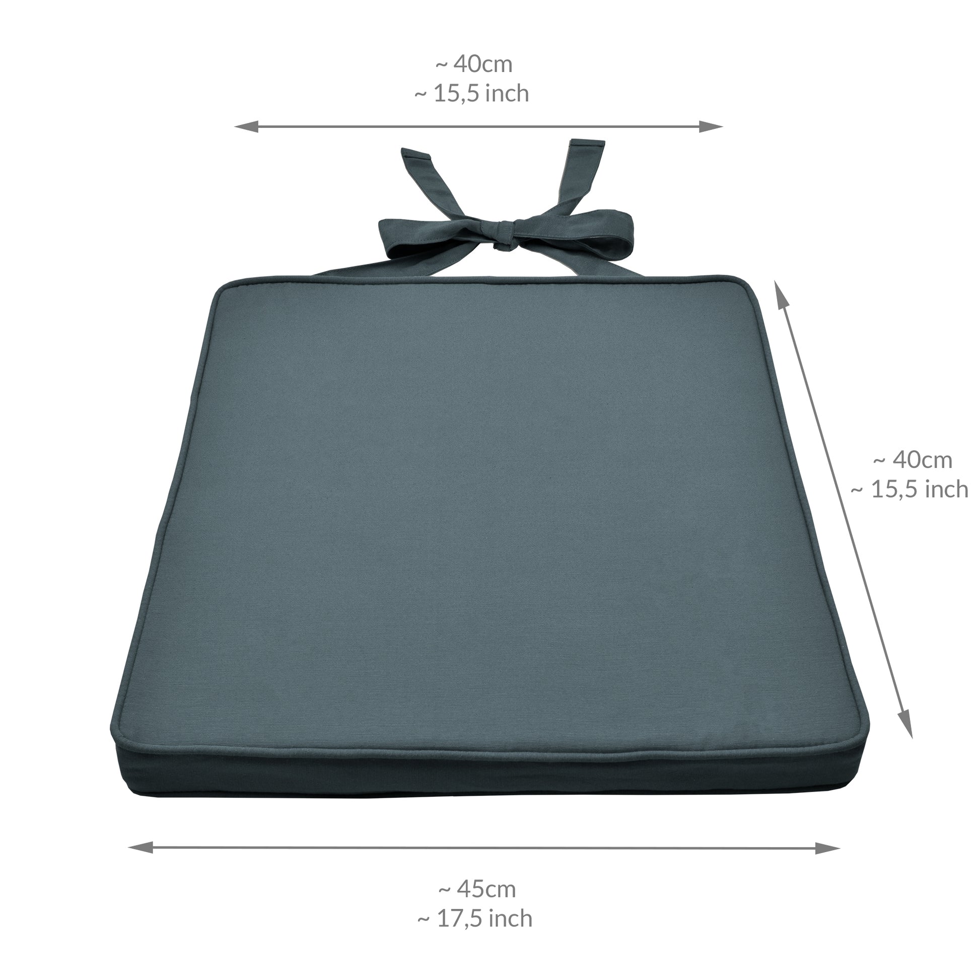 Beautissu Sitzkissen mit Bändern & Reißverschluss 45×40 cm – Stuhlkiss