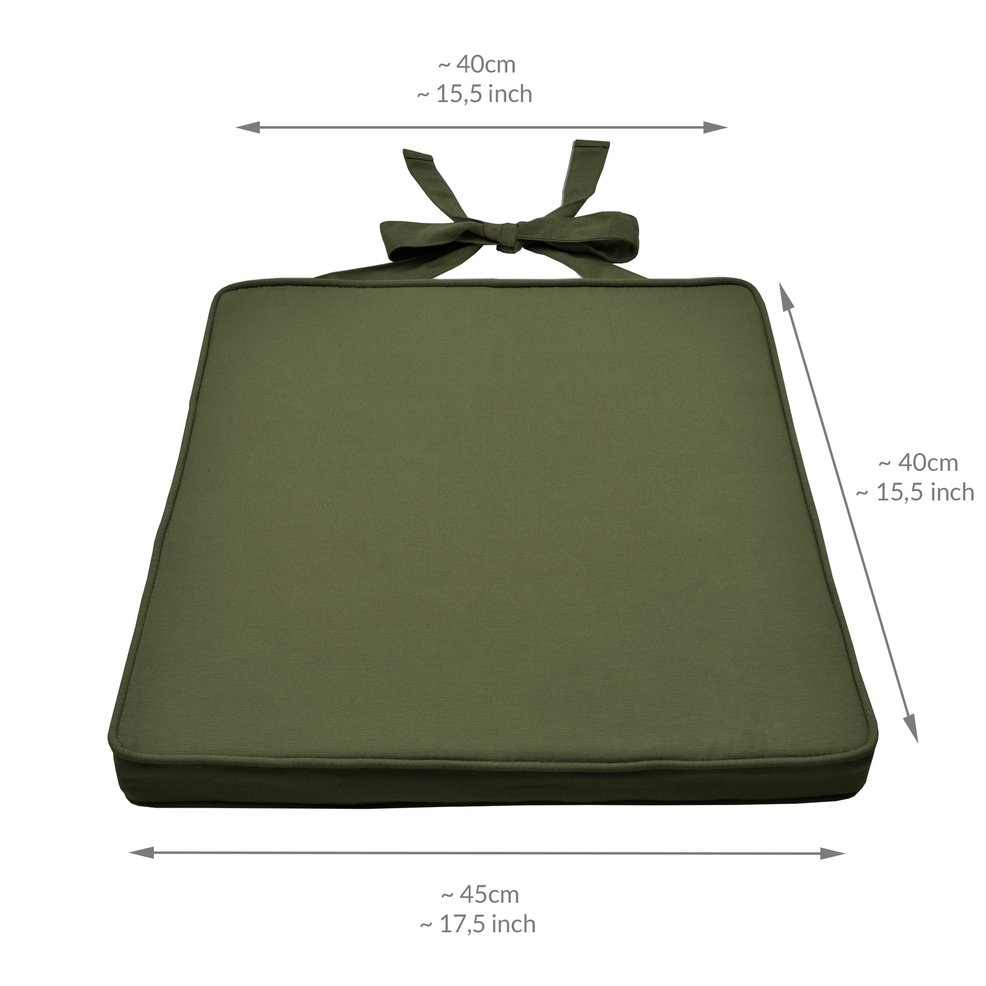 Beautissu Sitzkissen mit Bändern & Reißverschluss 45×40 cm – Stuhlkiss