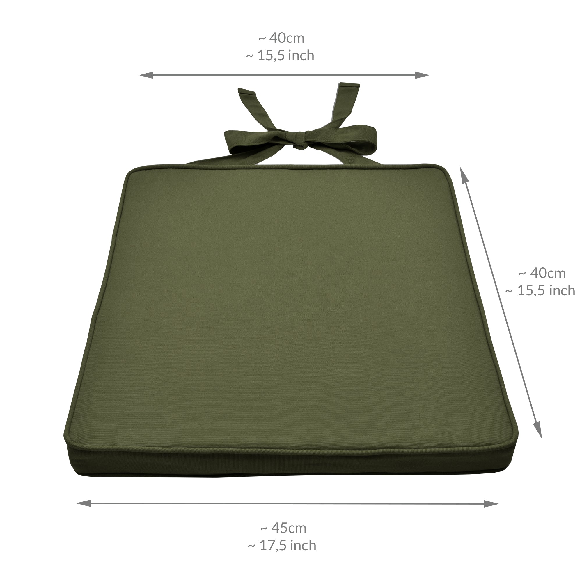 Beautissu Sitzkissen mit Bändern & Reißverschluss 45×40 cm – Stuhlkiss