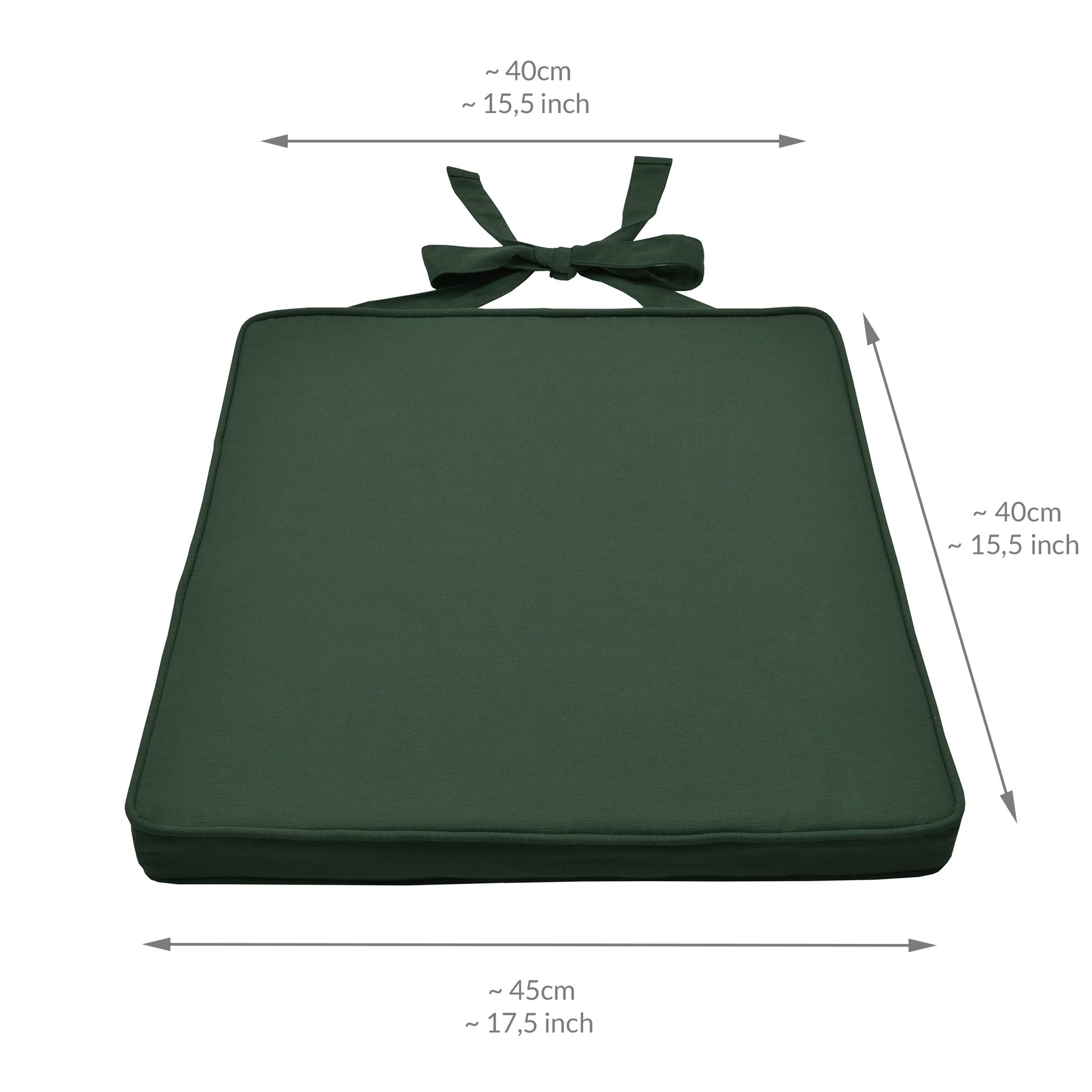 Beautissu Sitzkissen mit Bändern & Reißverschluss 45×40 cm – Stuhlkiss