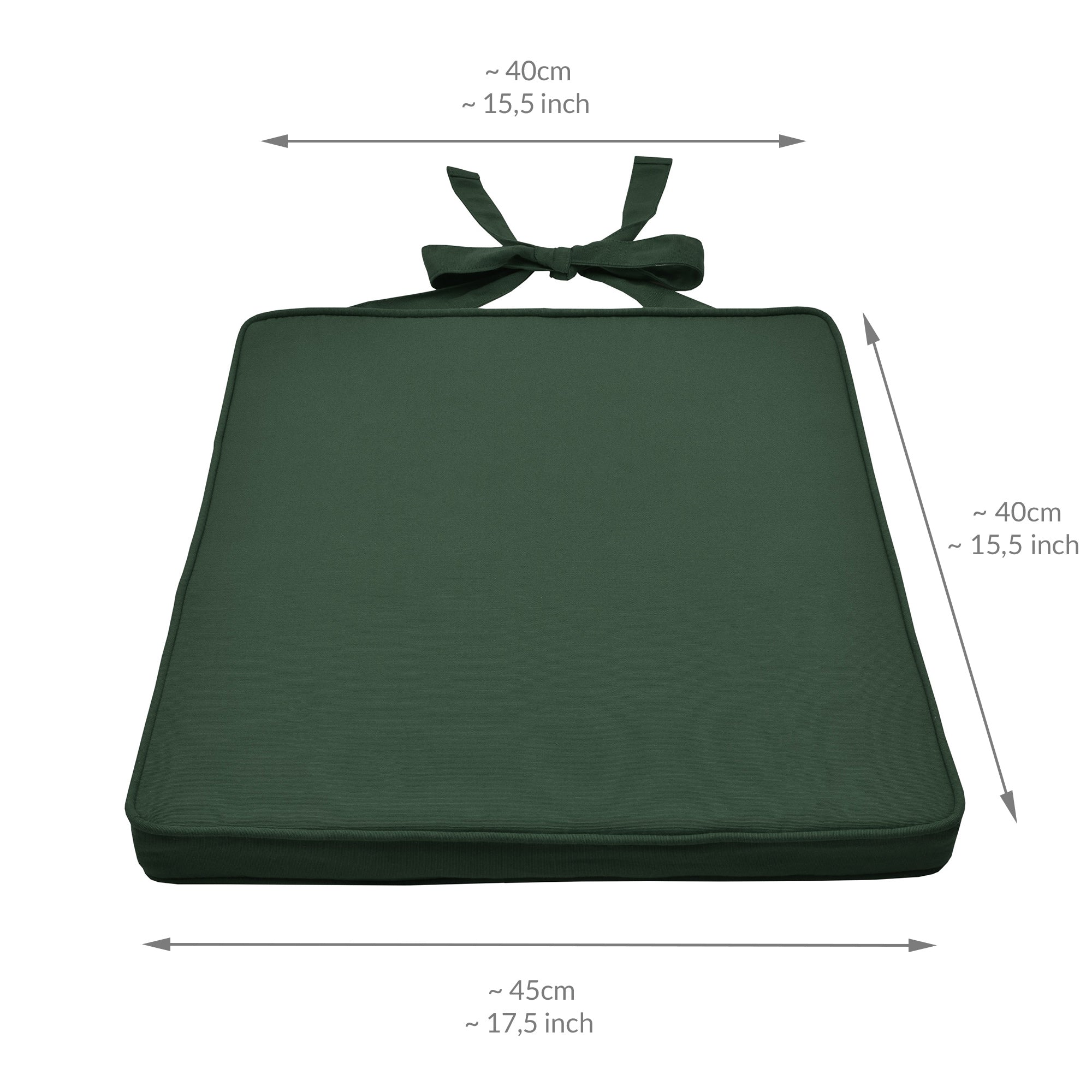 Beautissu Sitzkissen mit Bändern & Reißverschluss 45×40 cm – Stuhlkiss