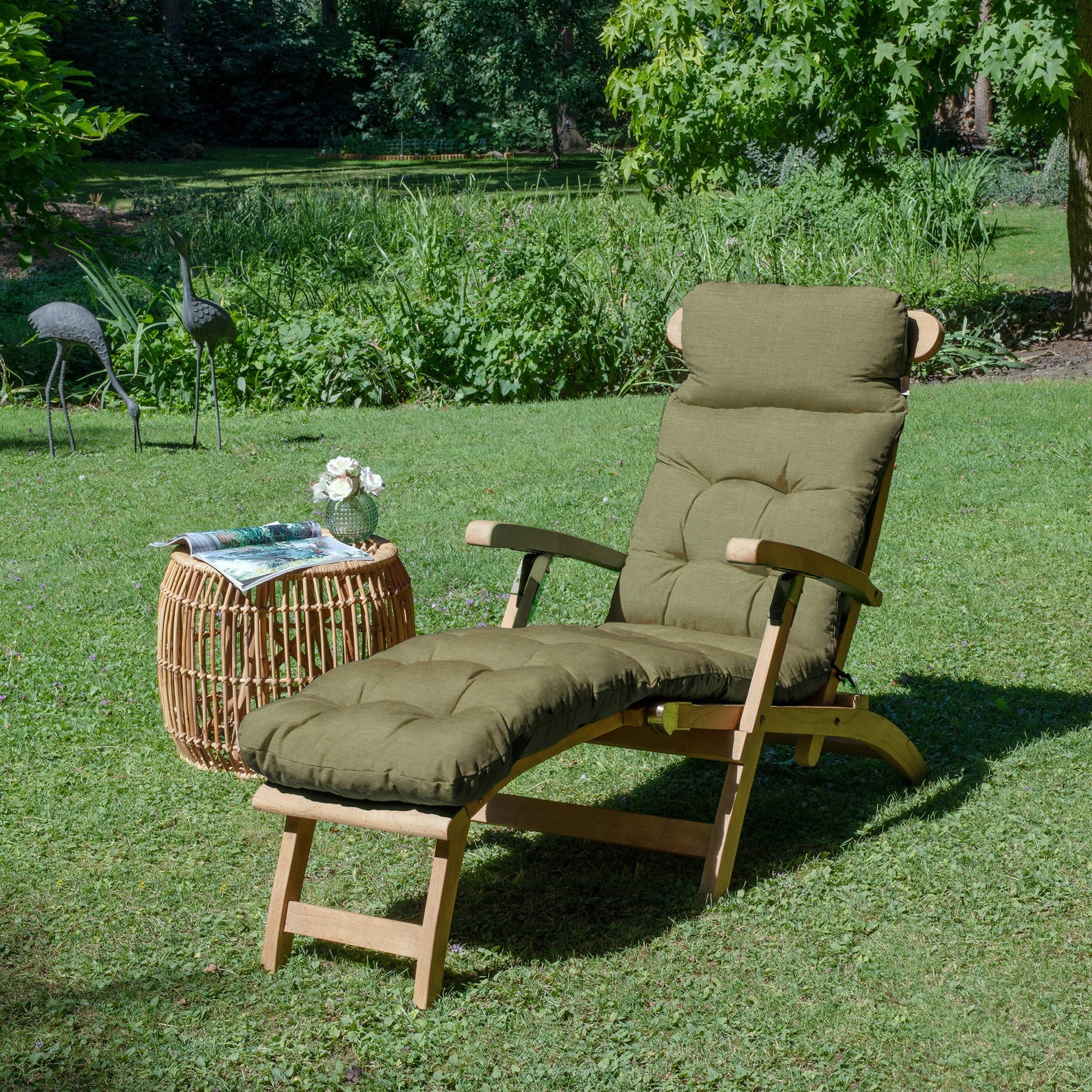 Beautissu Deckchair Auflage für Gartenliege mit 8 cm Polsterung, UV-beständig und OEKO-TEX zertifiziert