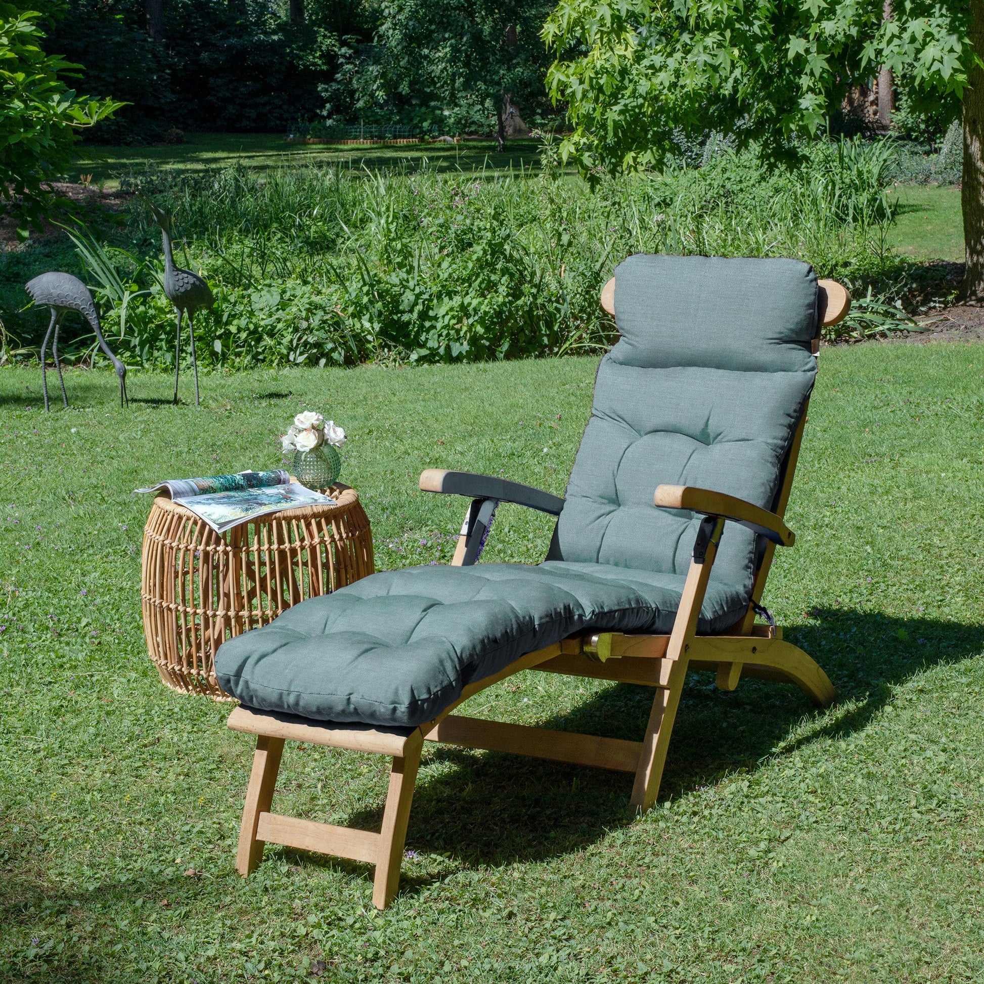 Beautissu Deckchair Auflage für Gartenliege mit 8 cm Schaumflockenpolsterung und UV-beständigem Polyesterbezug