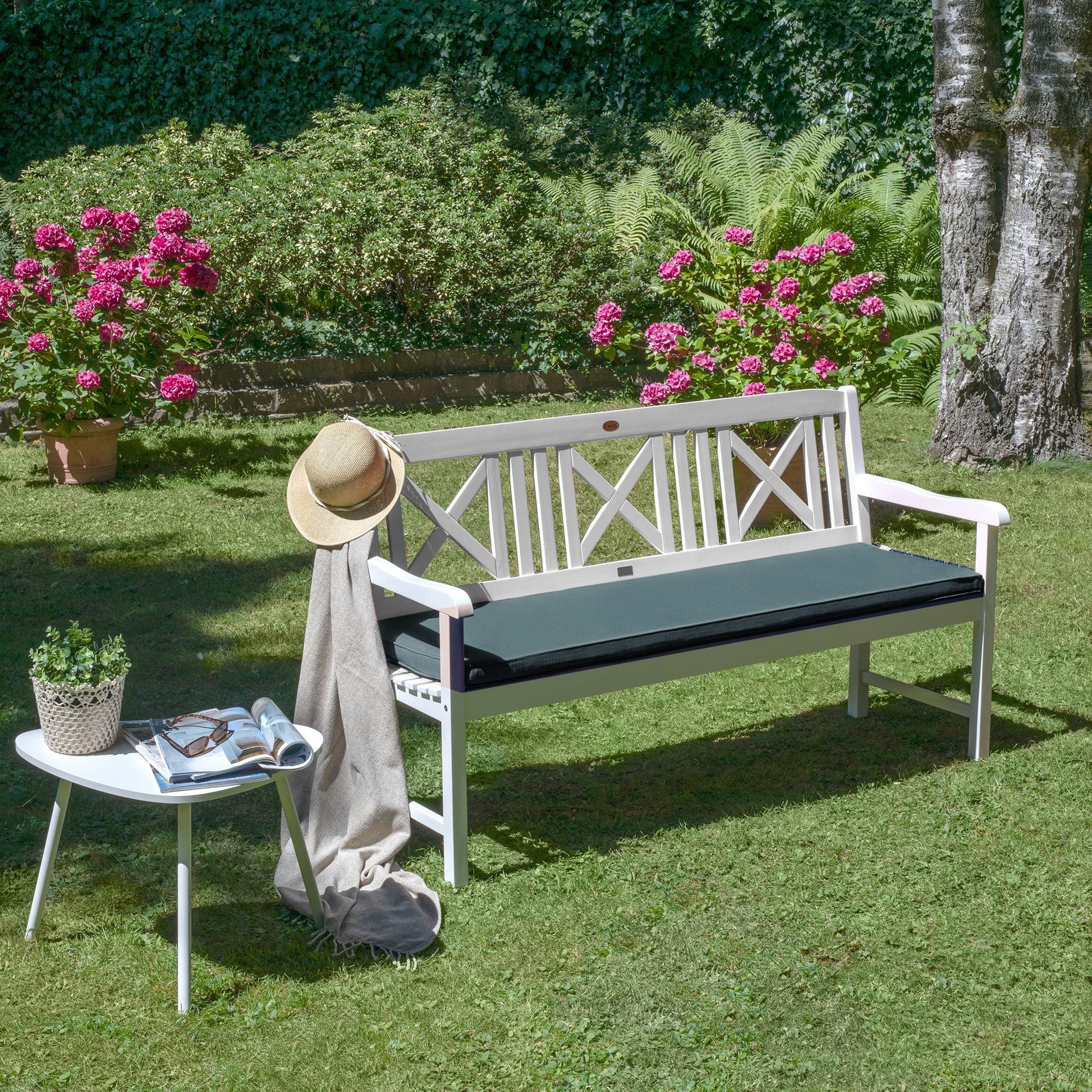 Beautissu Bankauflage Loft BK Outdoor 100-180x48 cm mit hochwertiger Polyurethan-Schaum Polsterung und abnehmbarem, waschbarem Bezug