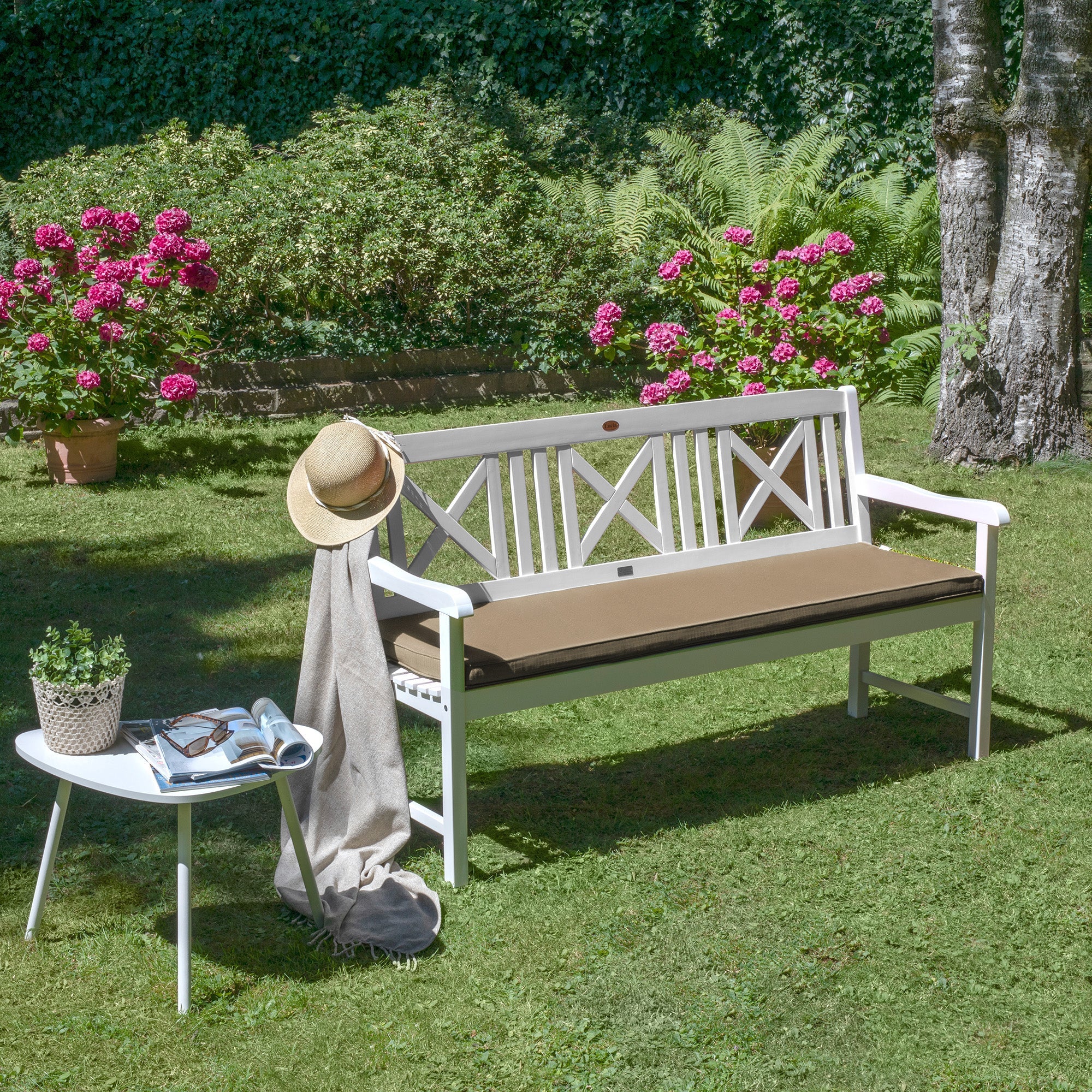 Beautissu Bankauflage Outdoor Polsterung Polyurethan-Schaum waschbar robust