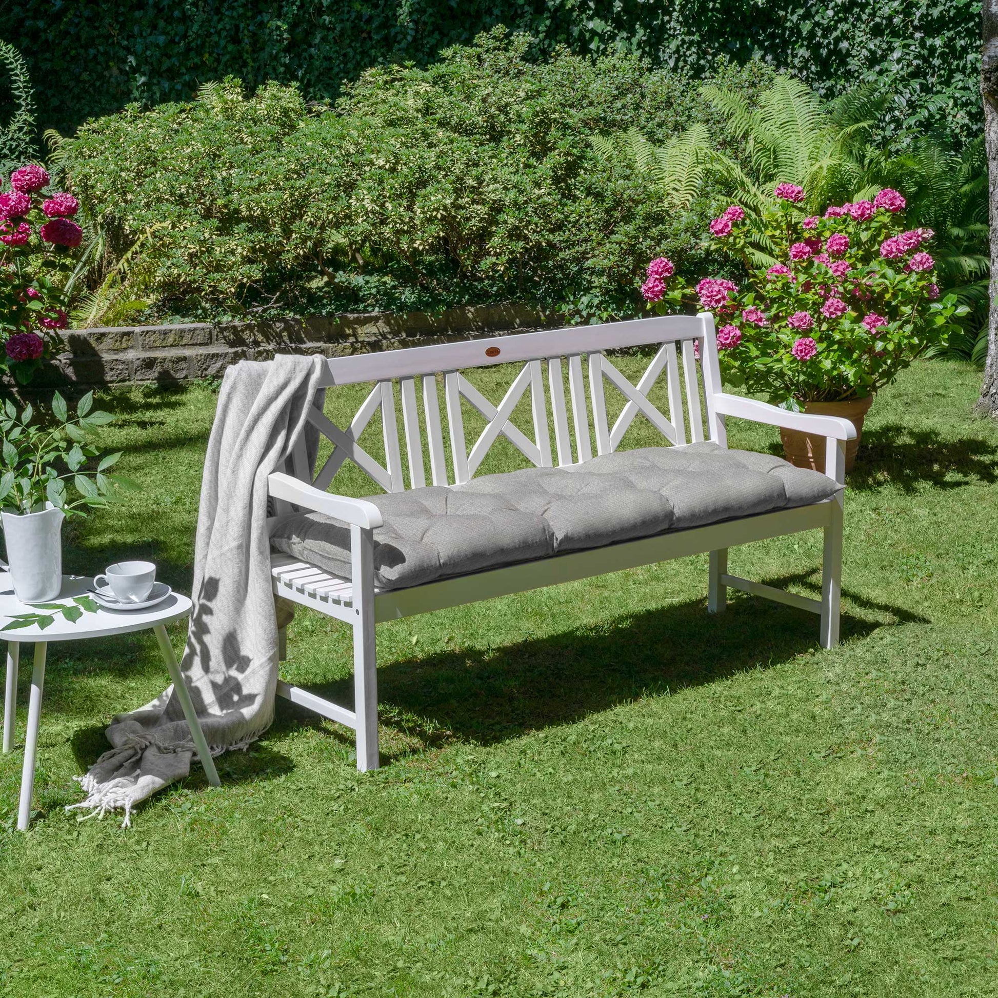 Beautissu Outdoor Gartenbank Sitzkissen 8 cm dick – Bankauflage Flair 