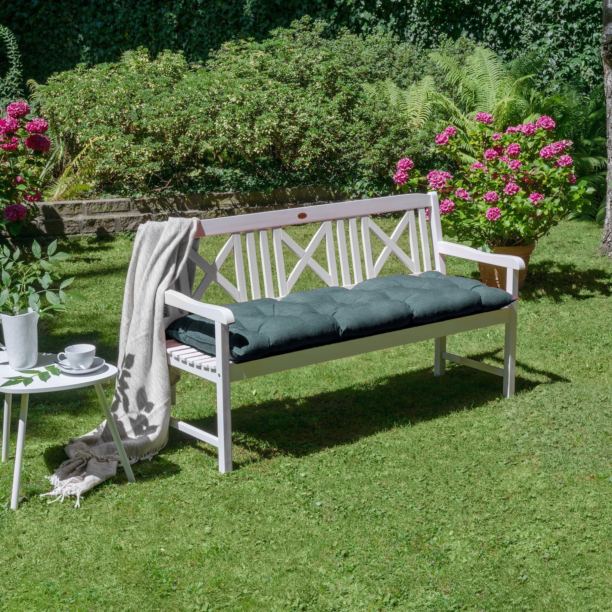 Beautissu Outdoor Gartenbank Sitzkissen 8 cm dick – Bankauflage Flair 