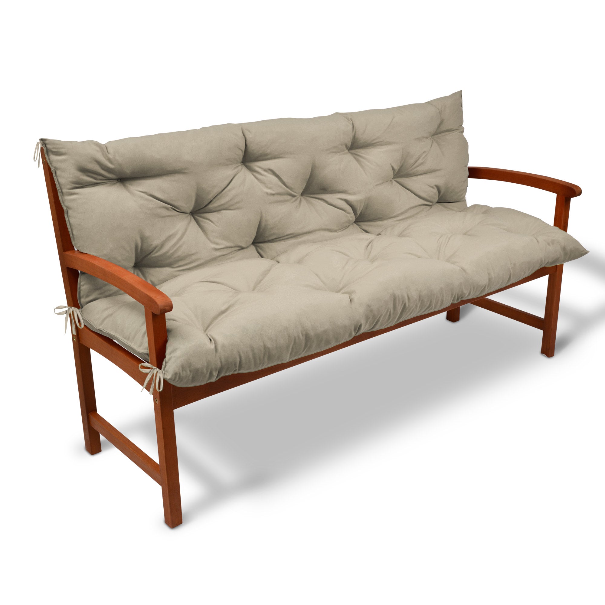 Beautissu Outdoor Gartenbank Sitzkissen mit Rückenlehne 8 cm dick – Ba