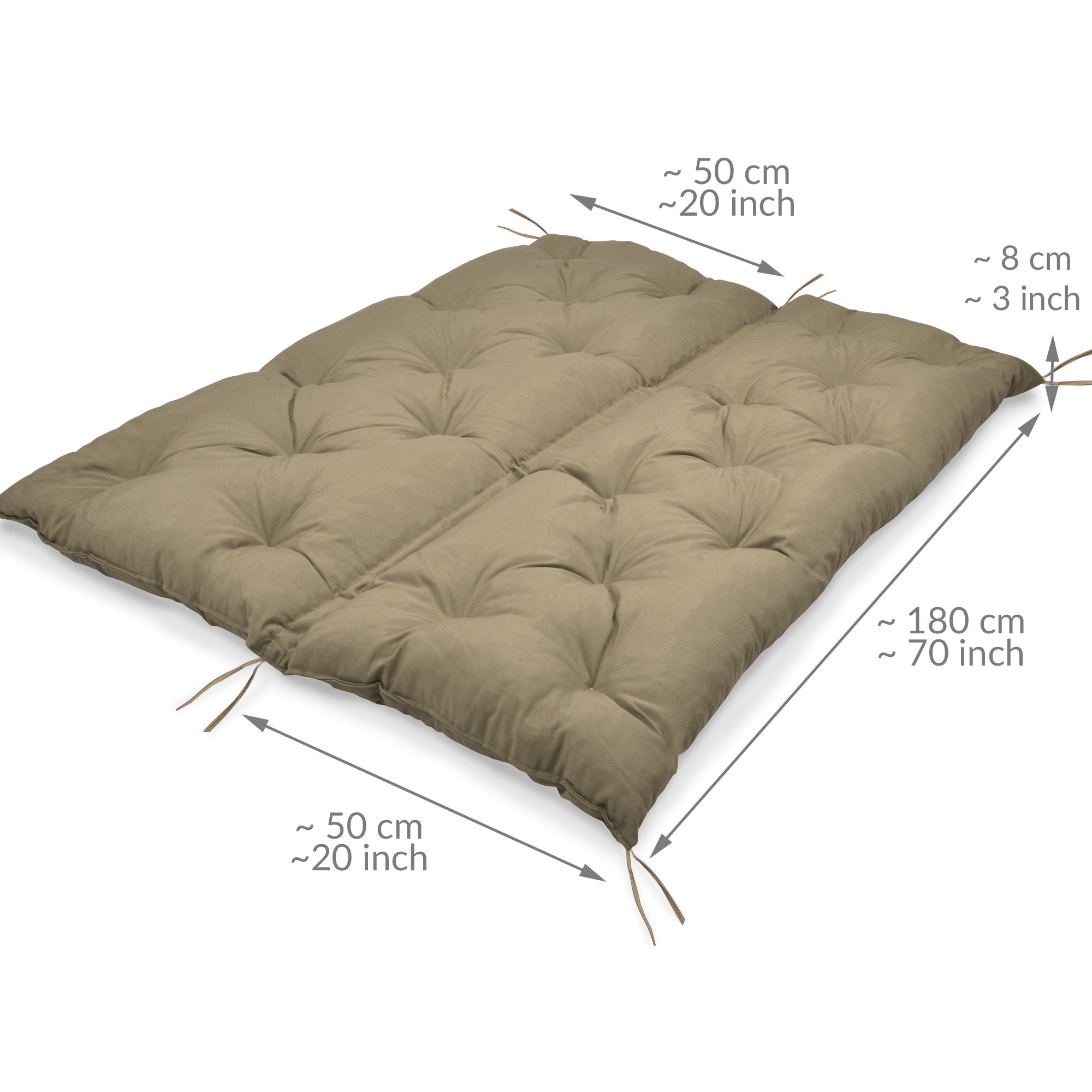 Beautissu Outdoor Gartenbank Sitzkissen mit Rückenlehne 8 cm dick – Ba