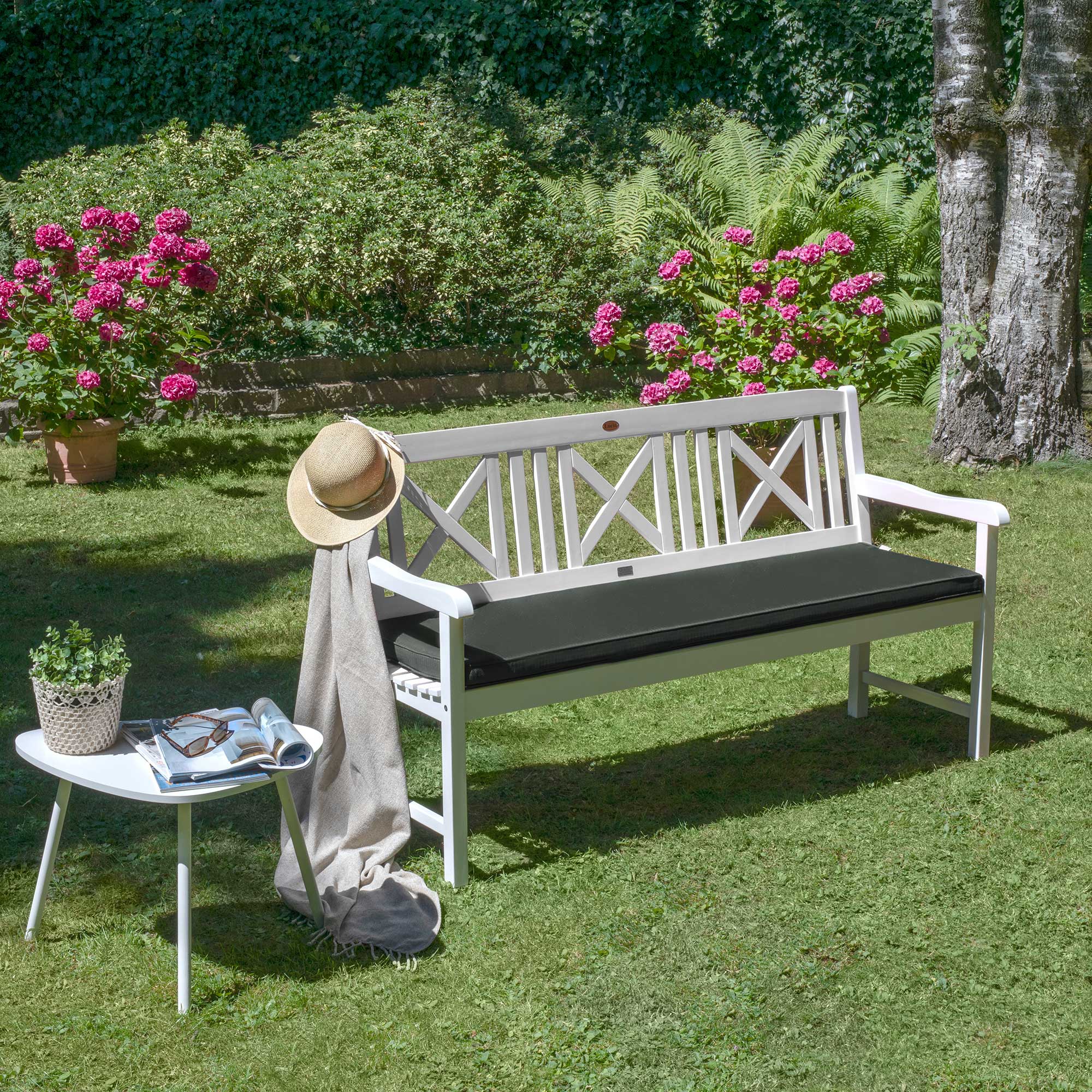 Beautissu Outdoor Gartenbank Sitzkissen 5 cm dick – Bankauflage Loft B