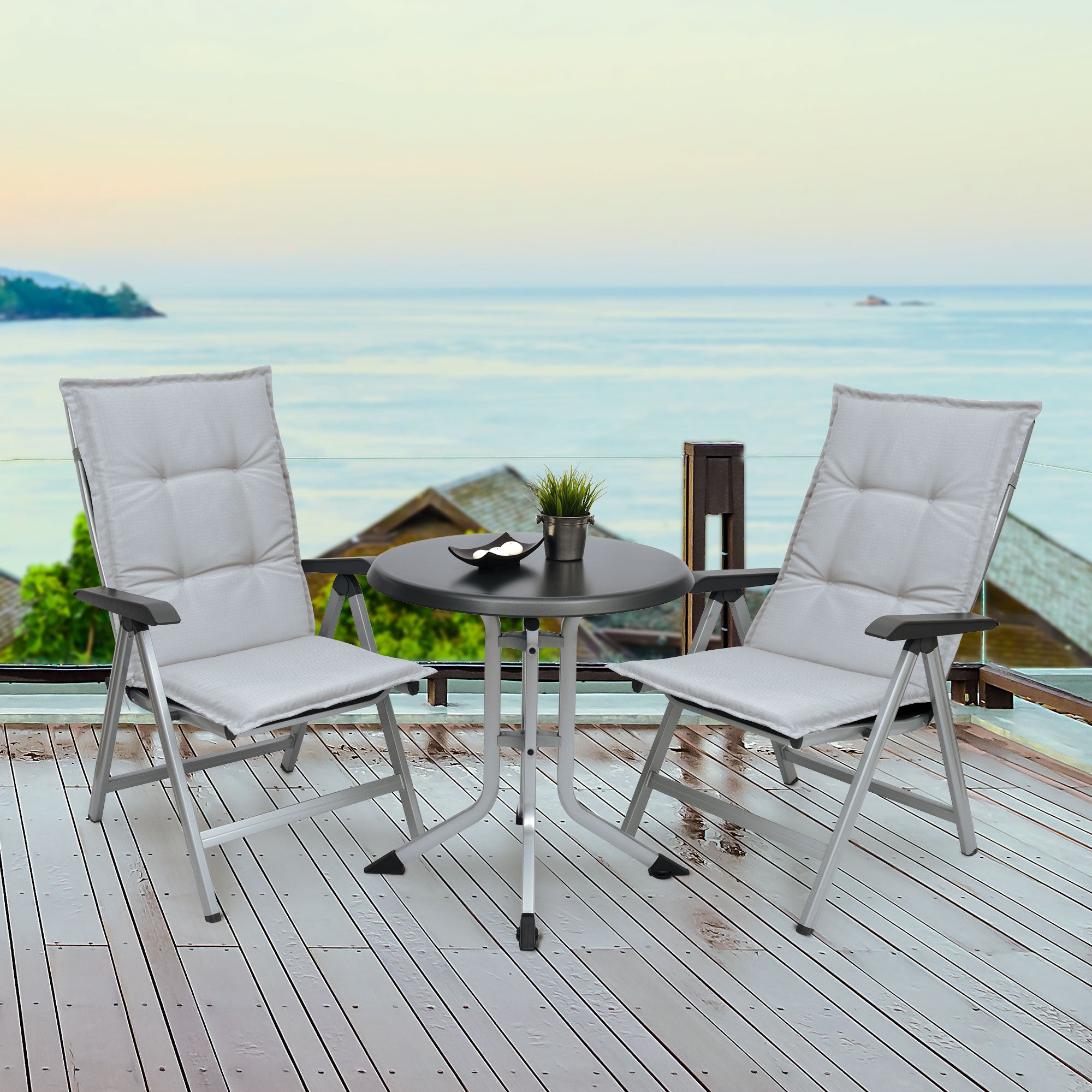 Beautissu Hochlehner Stuhlauflage 120x50x6 cm  – Gartenstuhl Sitzkisse