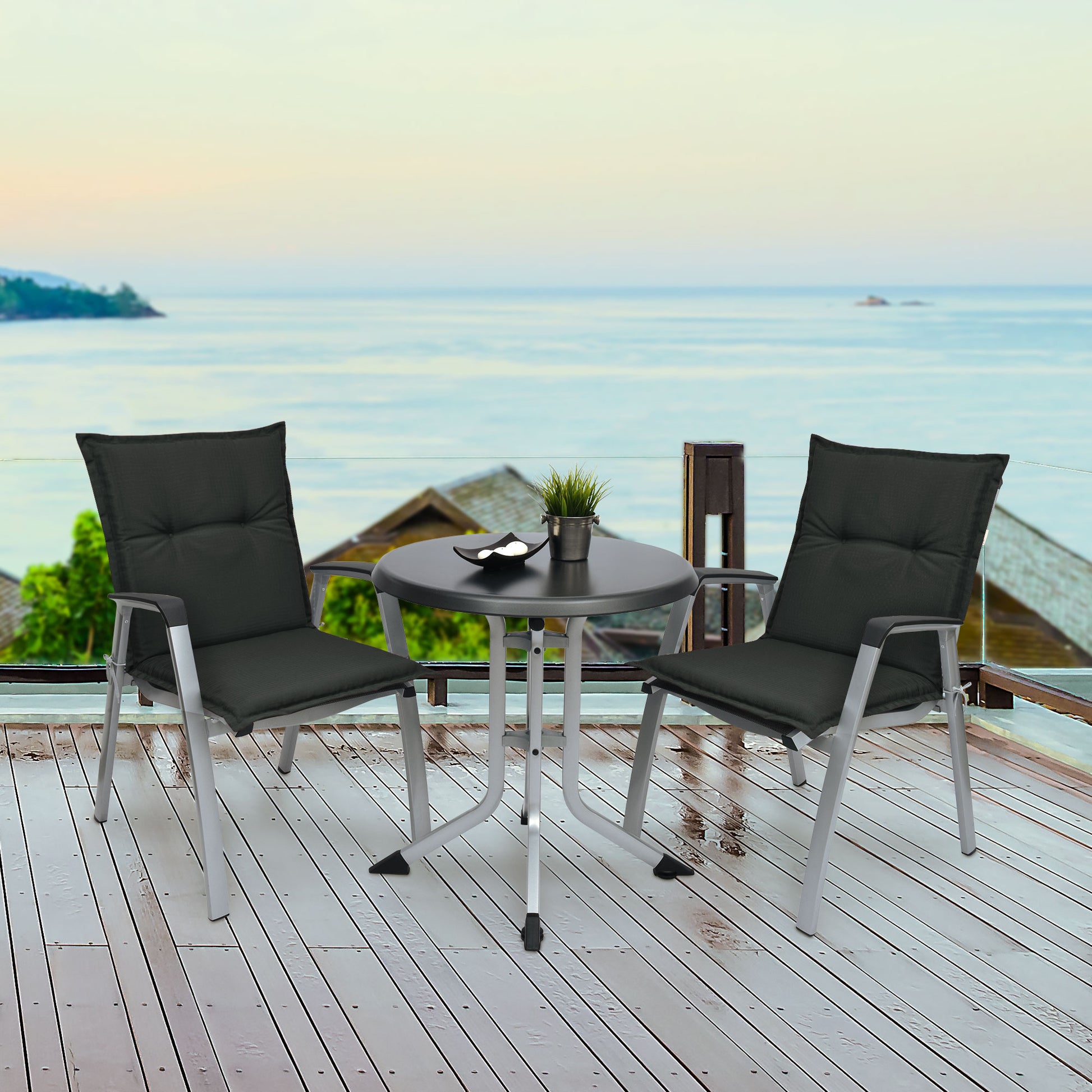 Beautissu Niederlehner Stuhlauflage 100x50x6 cm  – Gartenstuhl Sitzkis