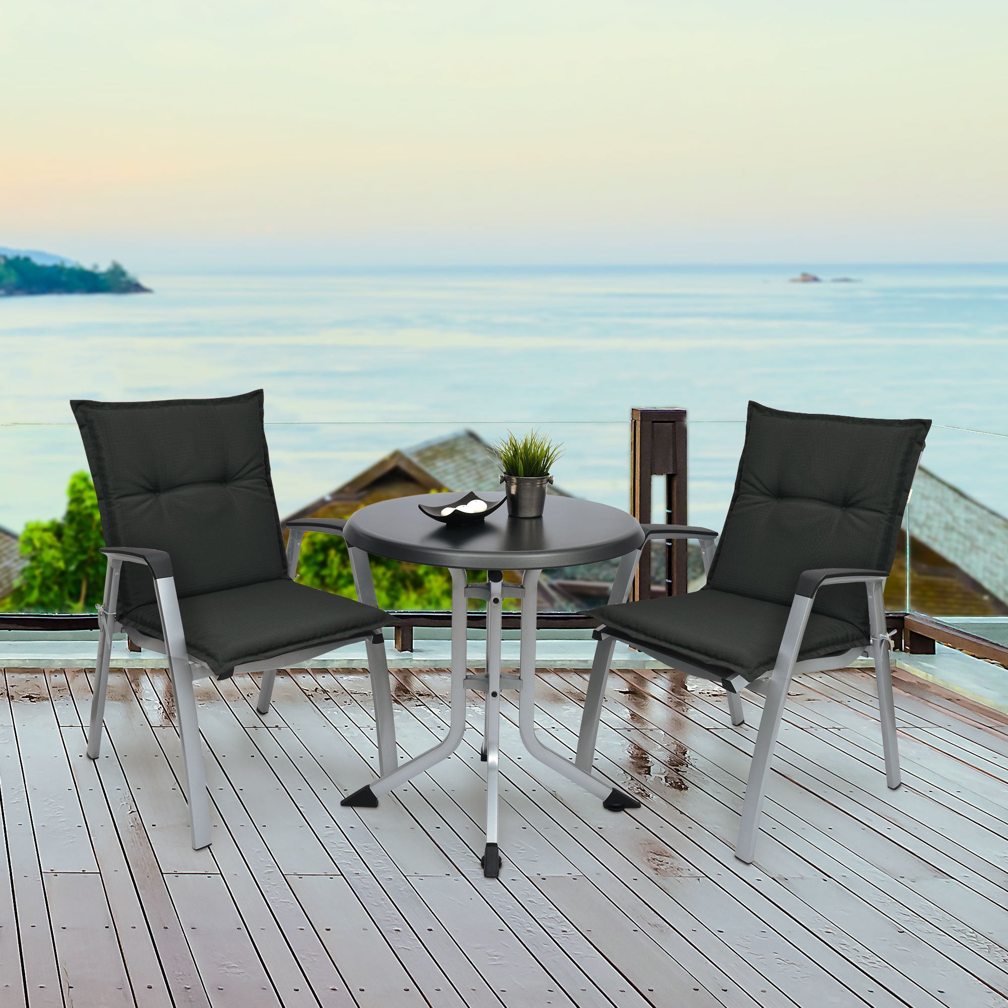 Beautissu Niederlehner Stuhlauflage 100x50x6 cm  – Gartenstuhl Sitzkis