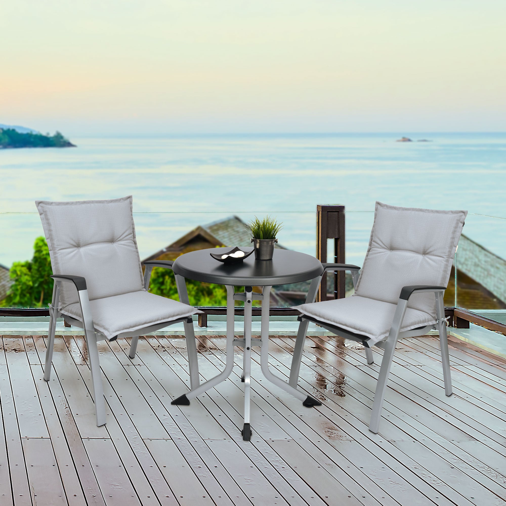 Beautissu Niederlehner Stuhlauflage 100x50x6 cm  – Gartenstuhl Sitzkis