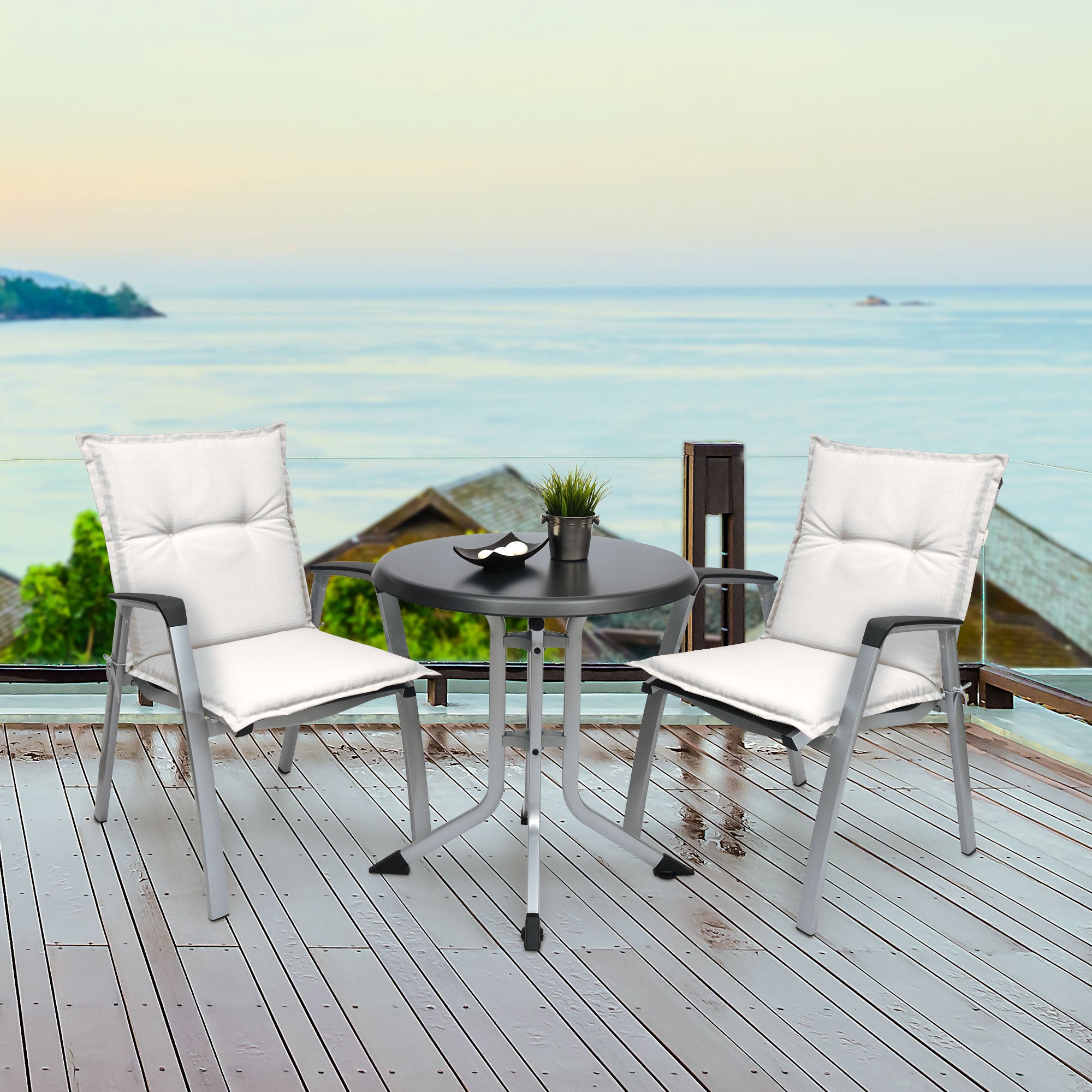 Beautissu Niederlehner Stuhlauflage 100x50x6 cm  – Gartenstuhl Sitzkis