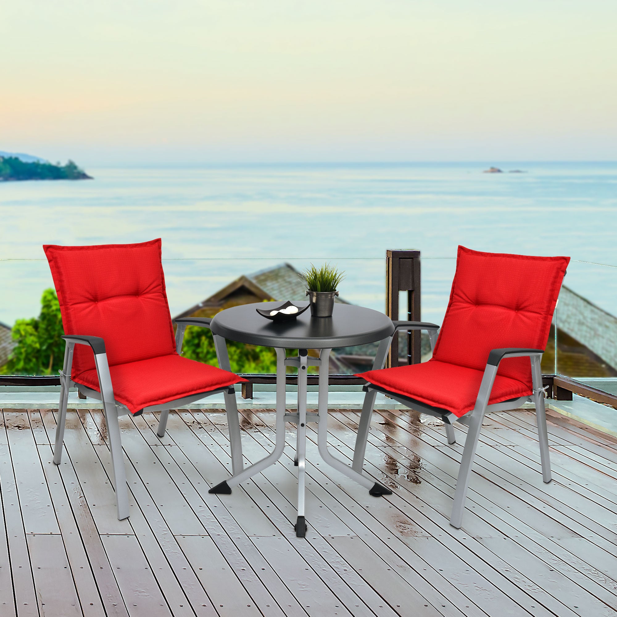 Beautissu Niederlehner Stuhlauflage 100x50x6 cm  – Gartenstuhl Sitzkis