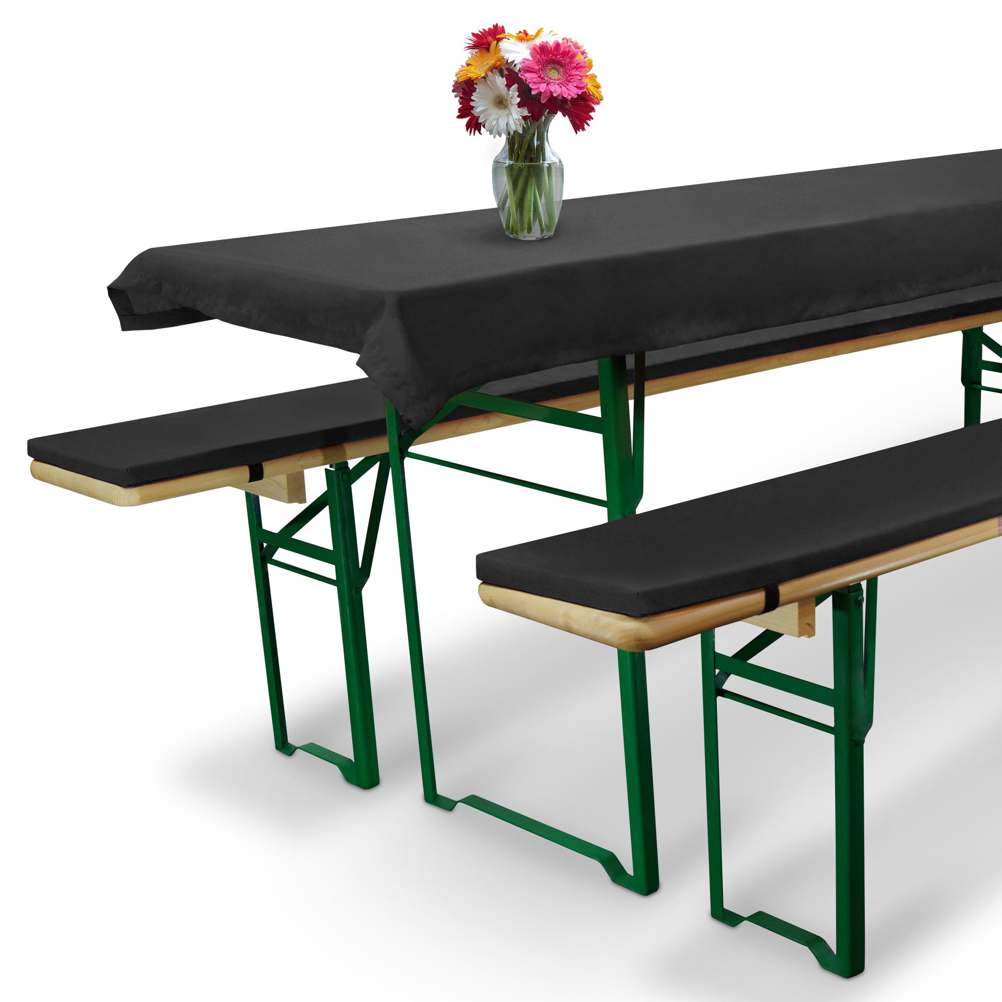 Beautissu 3tlg Hussen für Bierzeltgarnitur – Bierbankauflage Comfort X