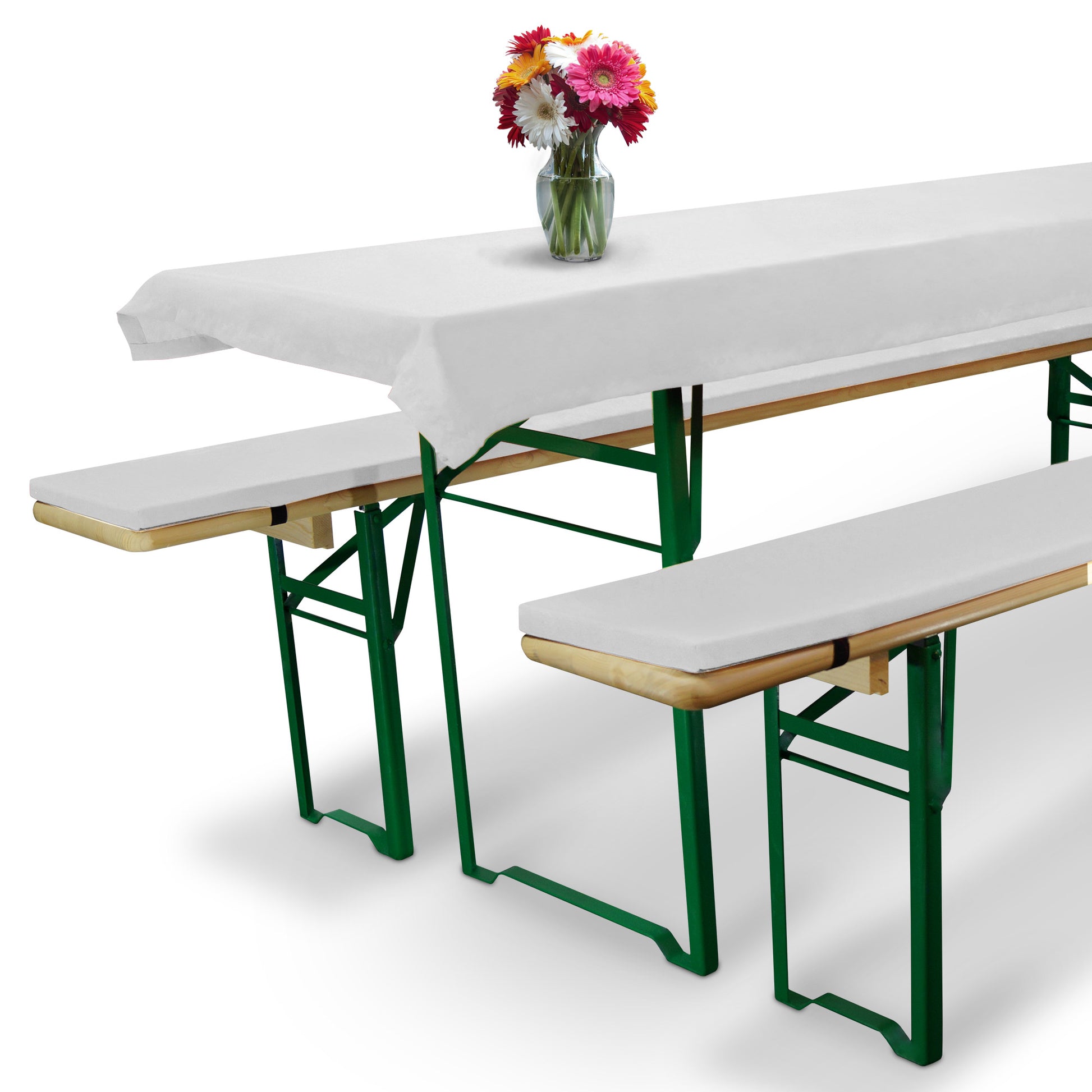 Beautissu 3tlg Hussen für Bierzeltgarnitur – Bierbankauflage Comfort X