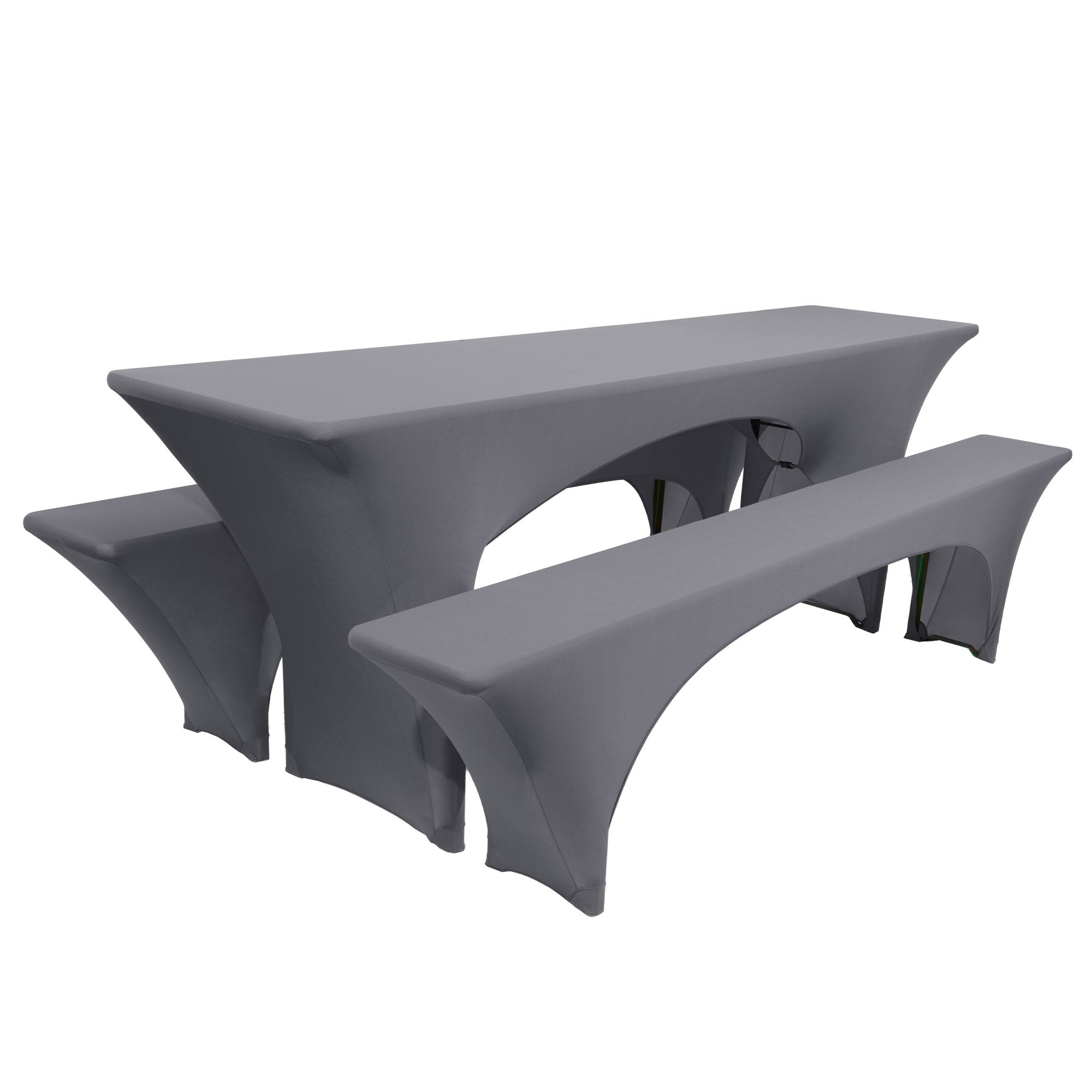 Beautissu 3tlg. Stretch Hussen für Bierzeltgarnitur 200x50/70 cm – Bie