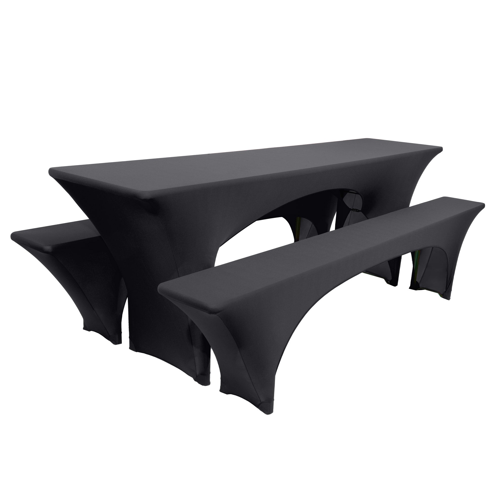 Beautissu 3tlg. Stretch Hussen für Bierzeltgarnitur 200x50/70 cm – Bie