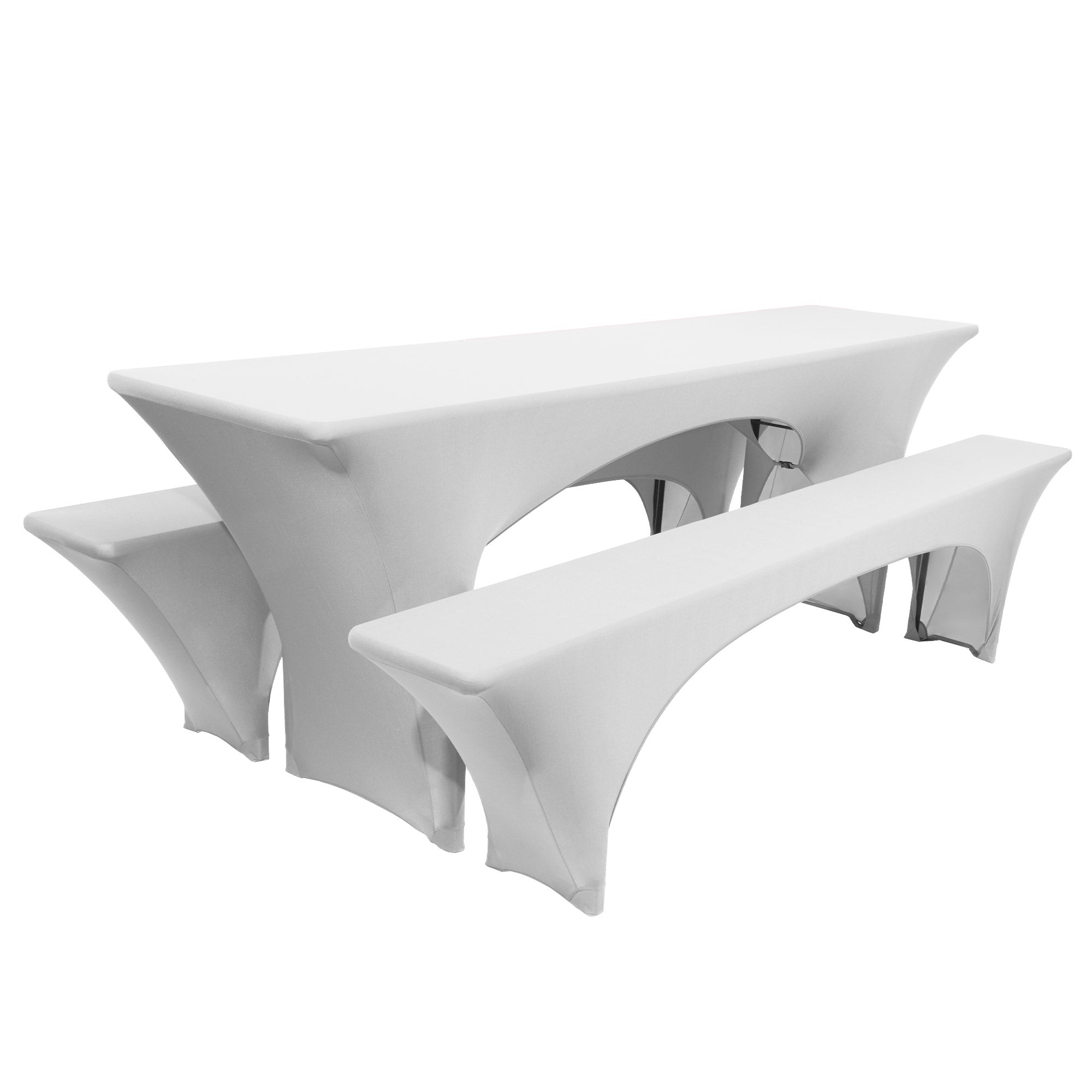 Beautissu 3tlg. Stretch Hussen für Bierzeltgarnitur 200x50/70 cm – Bie