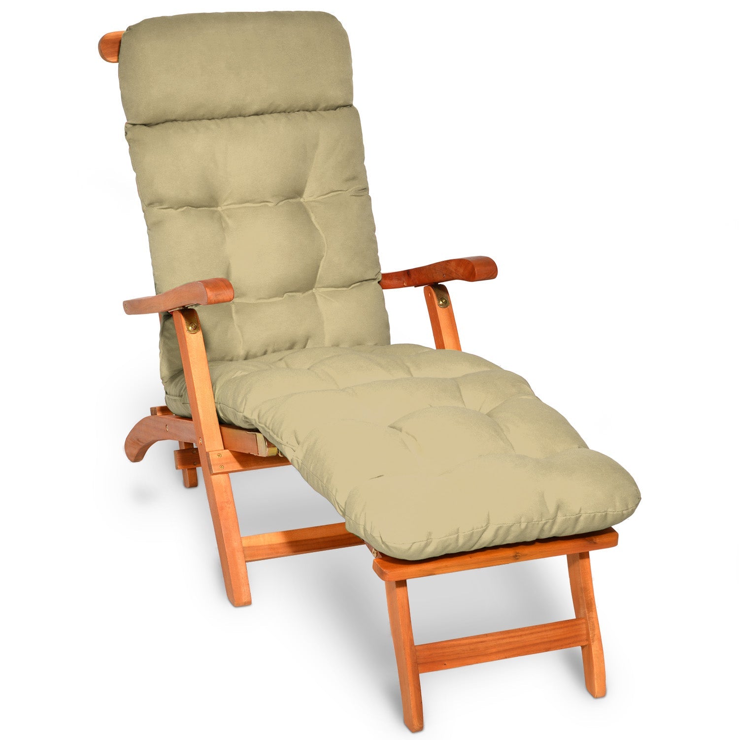 Beautissu Deckchair Auflage für Gartenliege mit 8 cm Polster, UV-beständig und OEKO-TEX zertifiziert