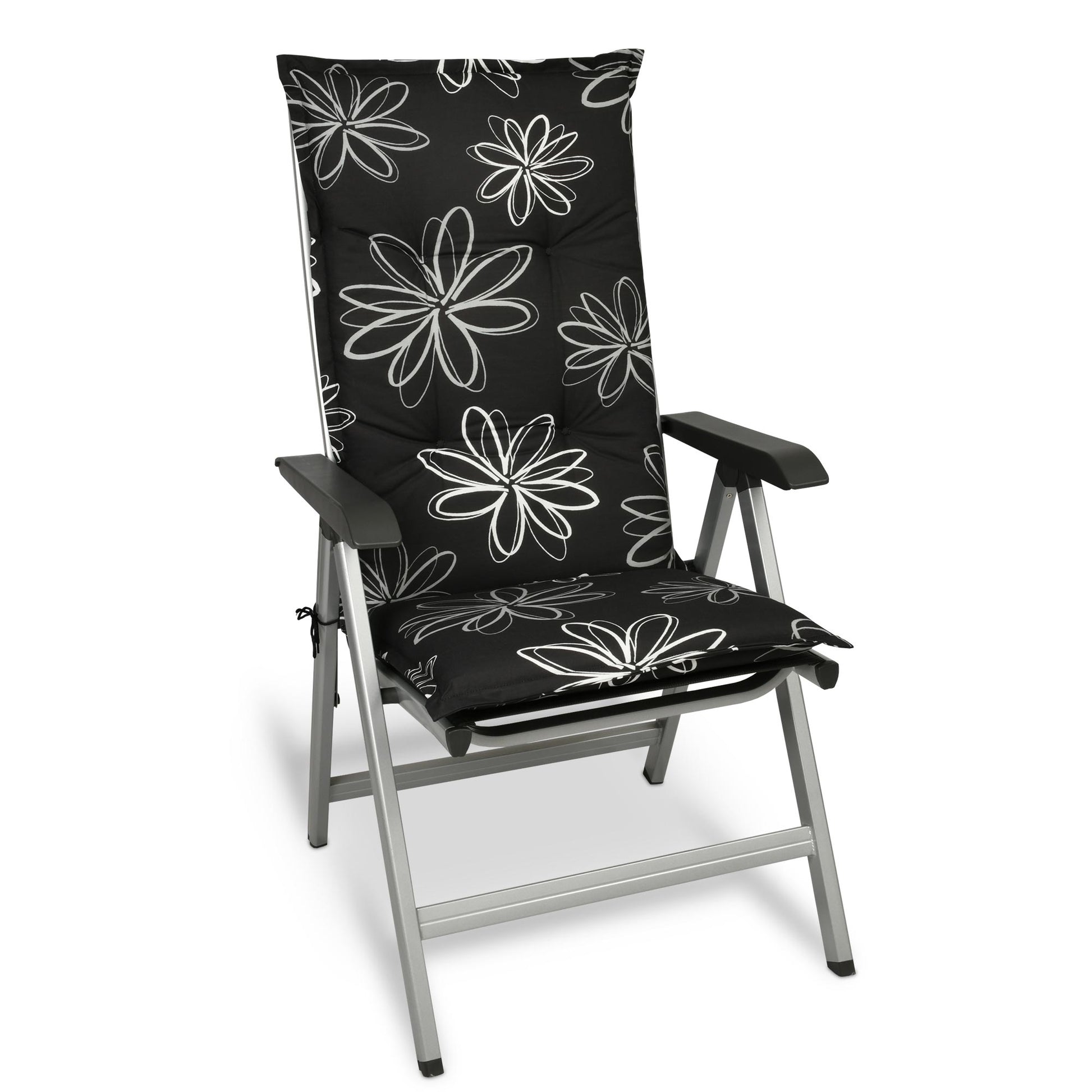 Beautissu Hochlehner Stuhlauflage 120x50x6 cm  – Gartenstuhl Sitzkisse