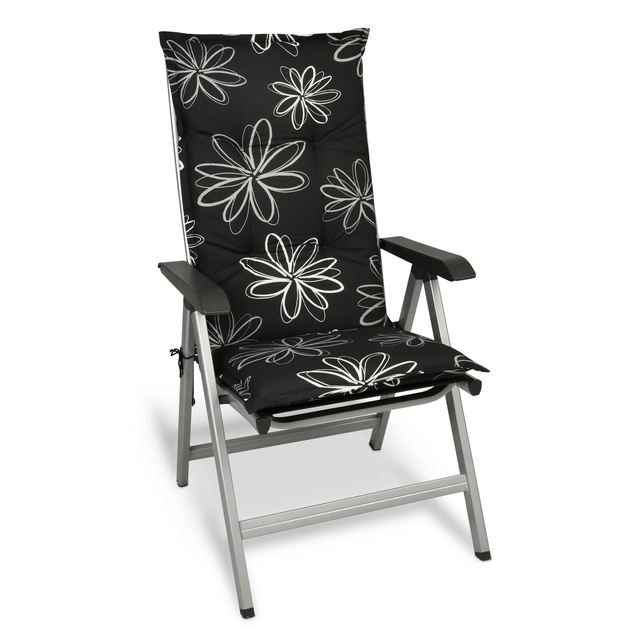 Beautissu Hochlehner Stuhlauflage 120x50x6 cm  – Gartenstuhl Sitzkisse