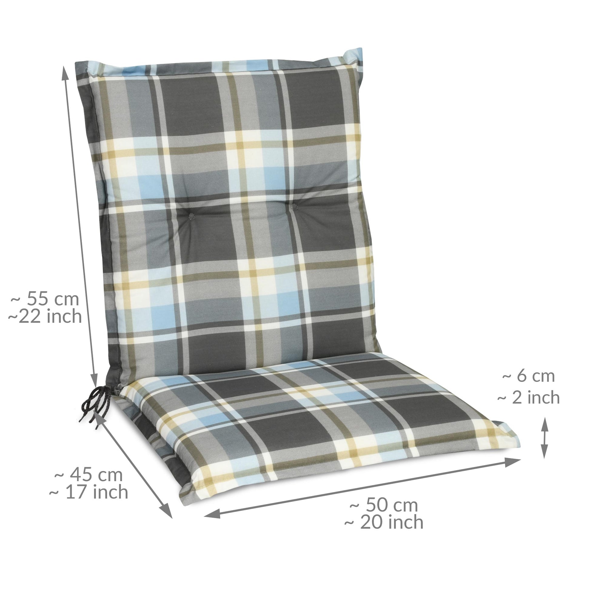 Beautissu Niederlehner Stuhlauflage 100x50x6 cm  – Gartenstuhl Sitzkis